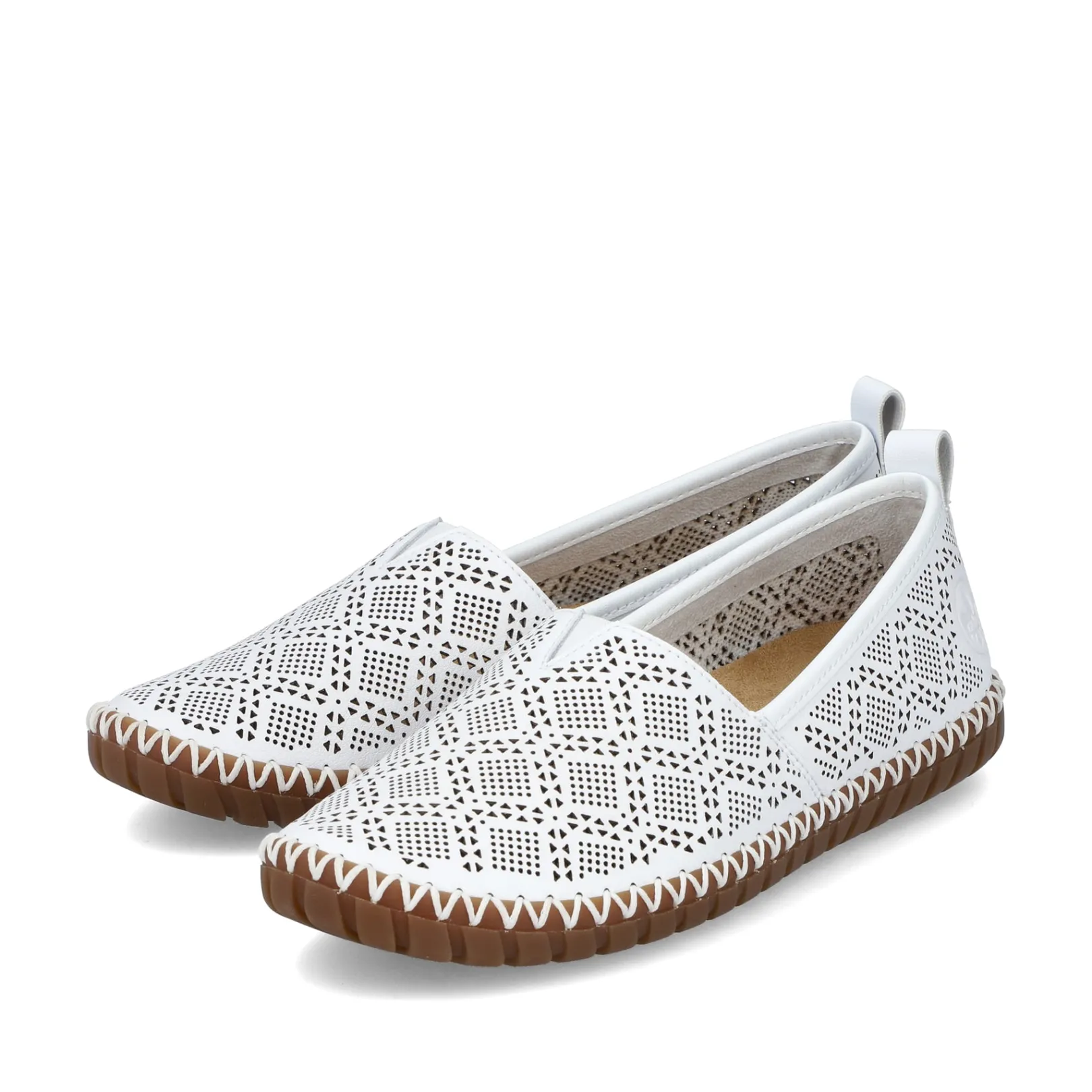 Rieker Halbschuhe & Slipper | Loafer & Ballerinas<Damen Ballerinas rein Weiss