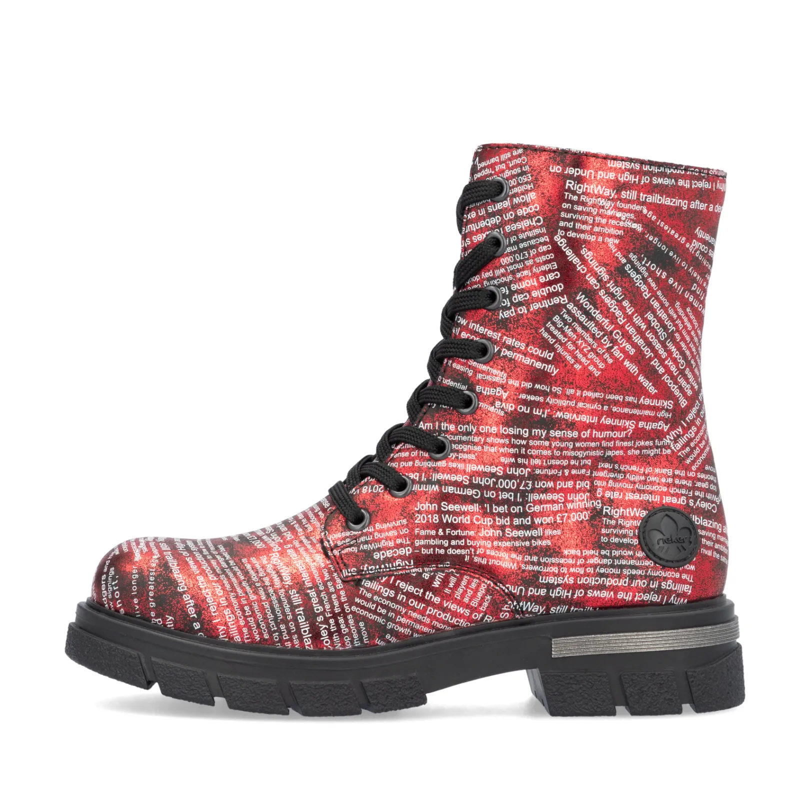 Rieker Stiefeletten & Boots | Biker Boots<Damen Biker Boots metallic Rot