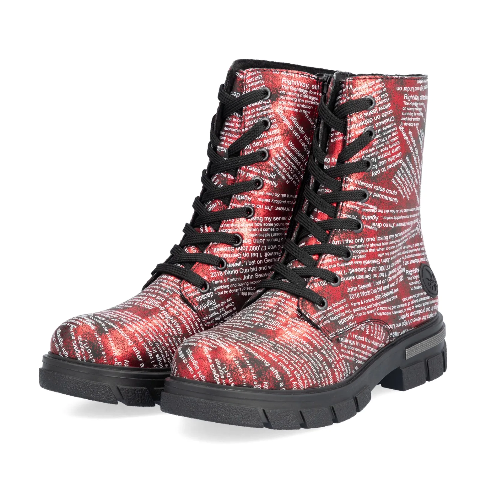 Rieker Stiefeletten & Boots | Biker Boots<Damen Biker Boots metallic Rot