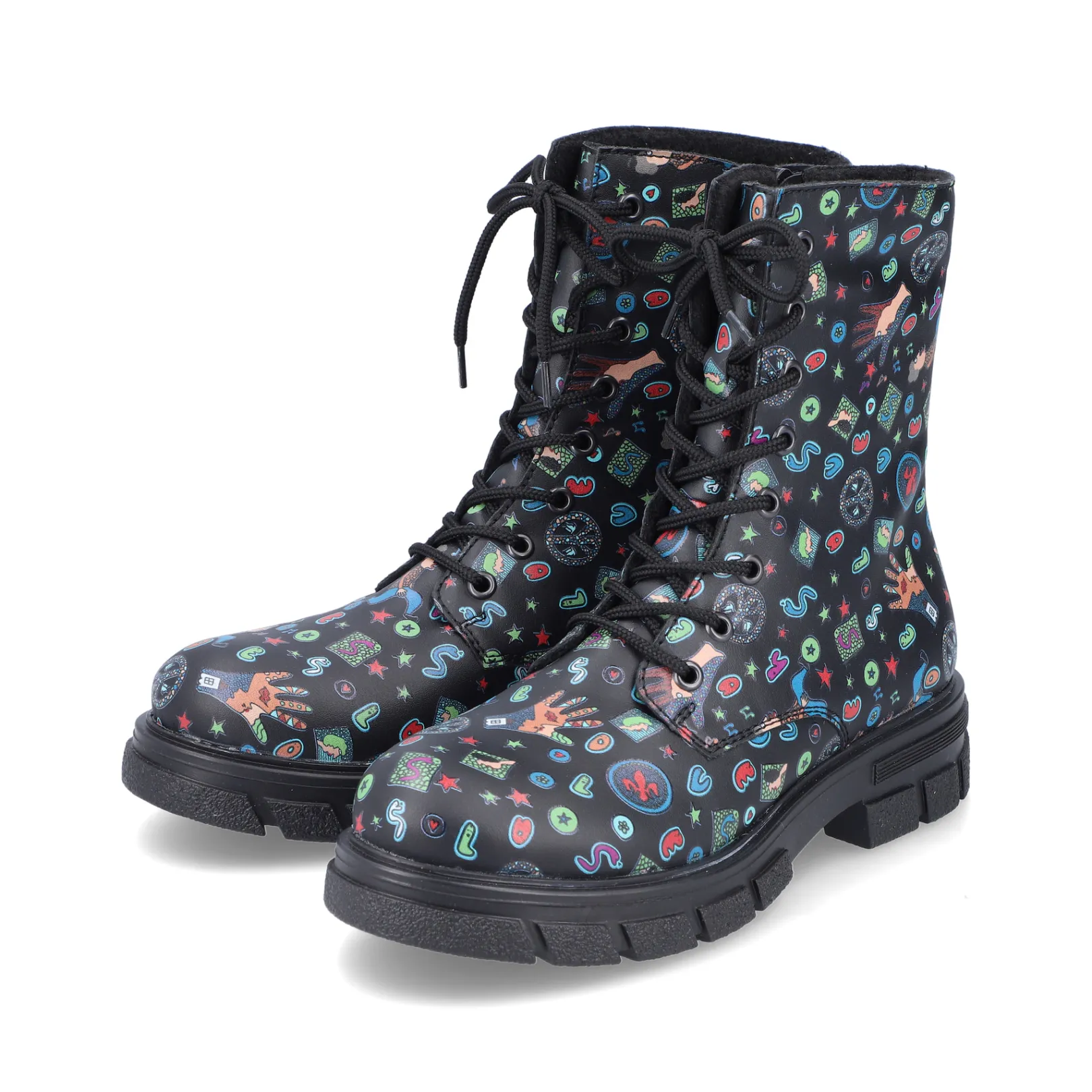 Rieker Biker Boots | Stiefeletten & Boots<Damen Biker Boots multi-schwarz Bunt