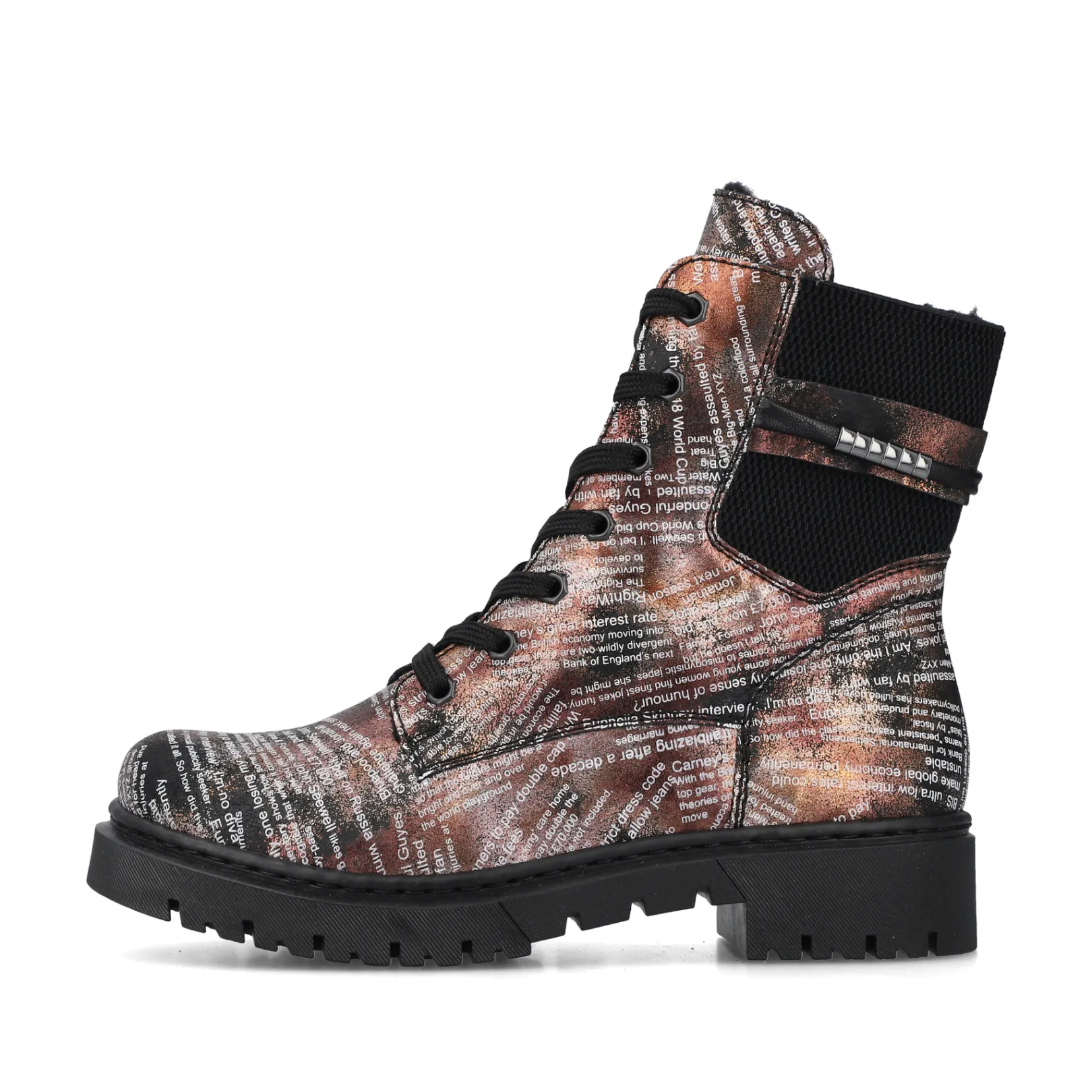 Rieker Biker Boots | Stiefeletten & Boots<Damen Biker Boots rosa-orange-metallic Bunt