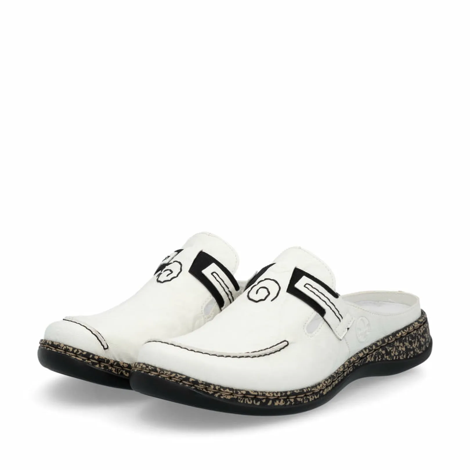 Rieker Pantoletten & Hausschuhe | Halbschuhe & Slipper<Damen Clogs altweiß Weiss