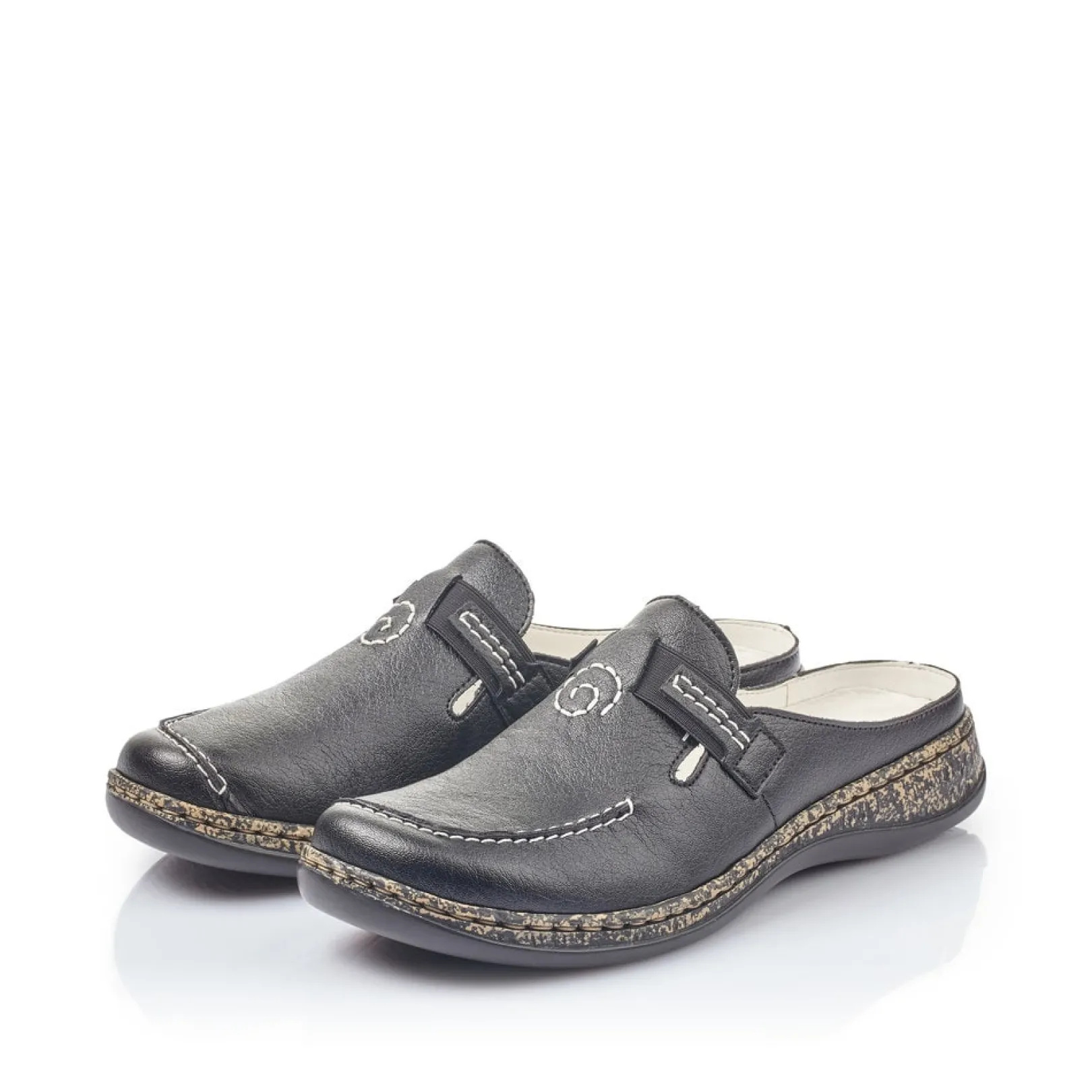 Rieker Pantoletten & Hausschuhe | Halbschuhe & Slipper<Damen Clogs tief Schwarz