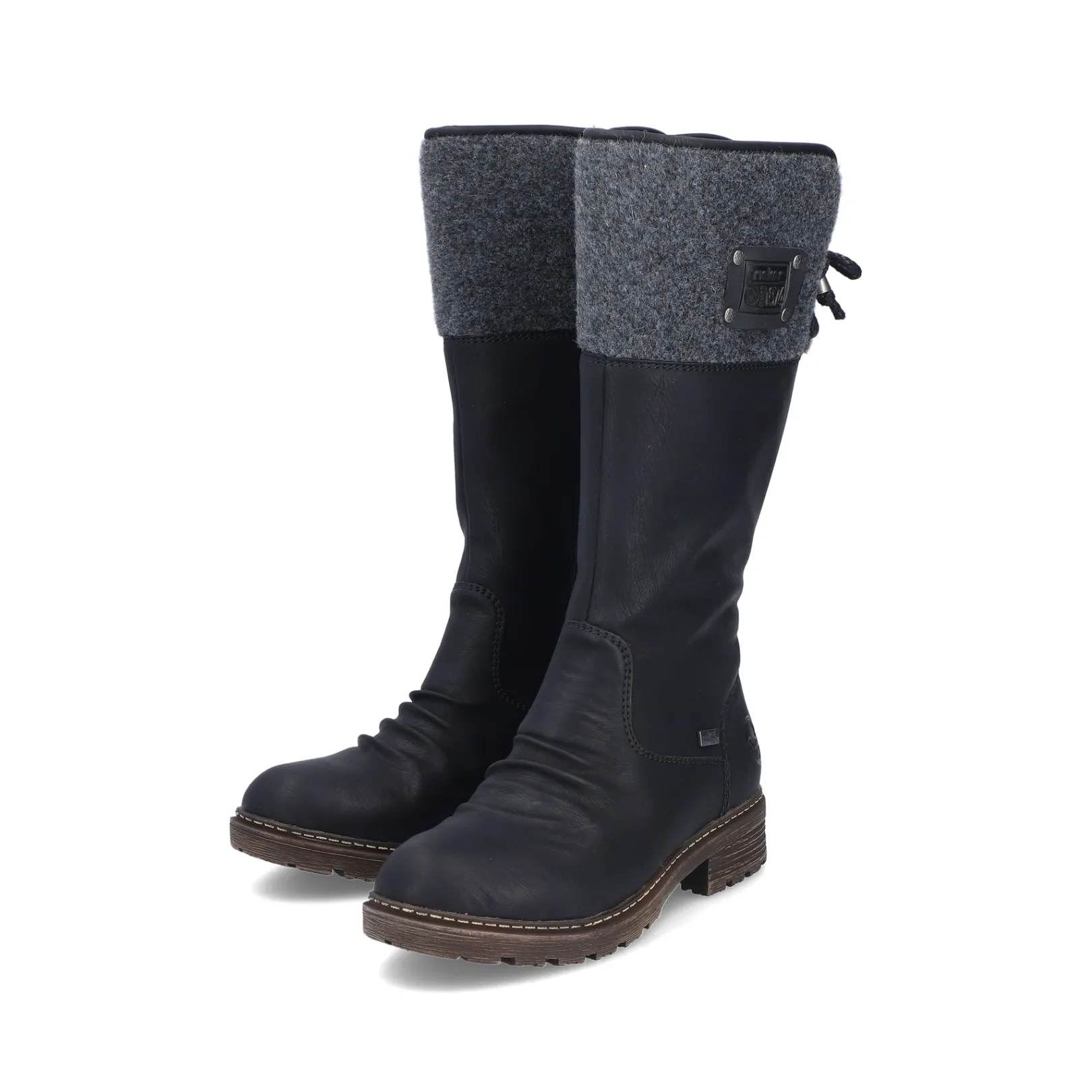 Rieker Stiefeletten & Boots<Damen Hochschaftstiefel asphalt Schwarz