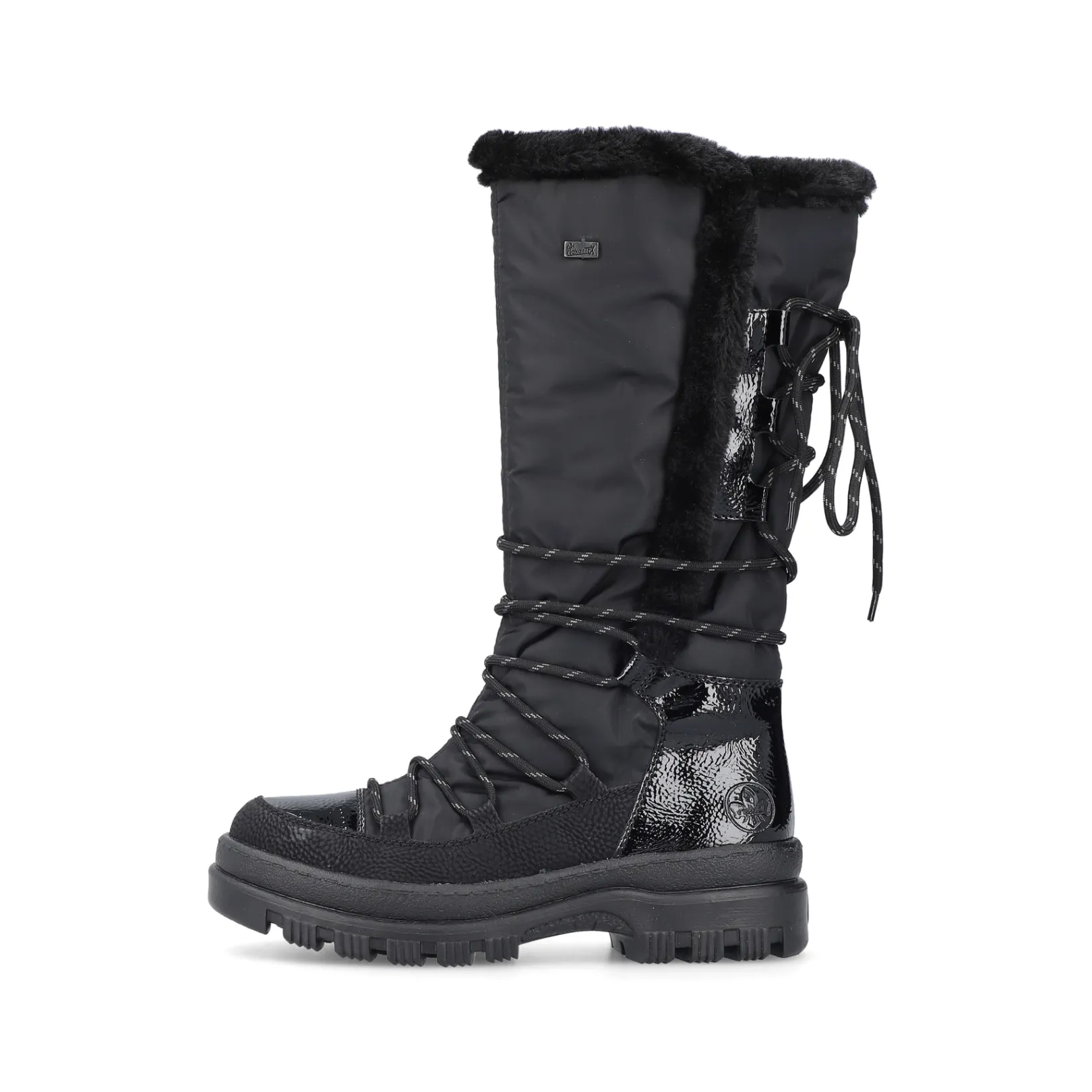 Rieker Stiefeletten & Boots | Fluffy<Damen Hochschaftstiefel graphit Schwarz