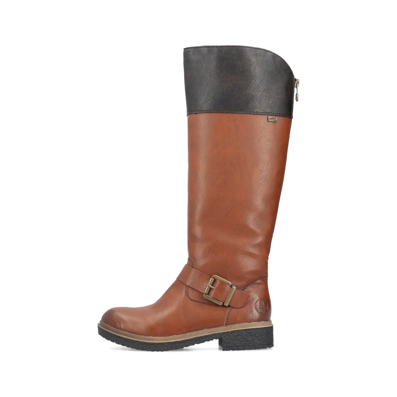 Rieker Stiefeletten & Boots<Damen Hochschaftstiefel karamell-schwarz Braun