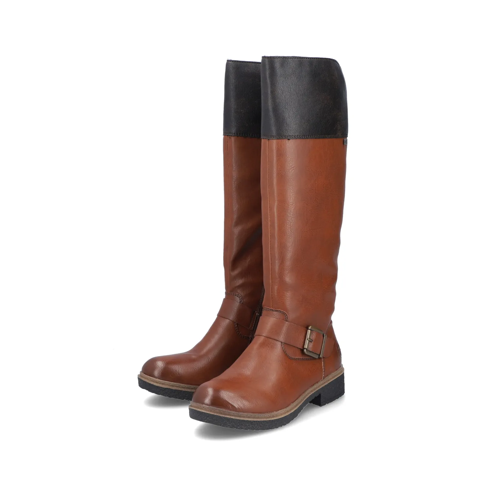 Rieker Stiefeletten & Boots<Damen Hochschaftstiefel karamell-schwarz Braun