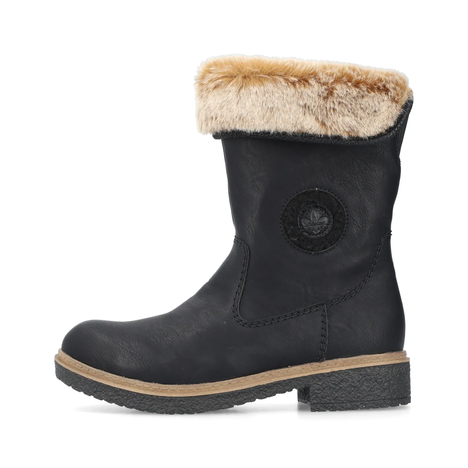 Rieker Stiefeletten & Boots | Fluffy<Damen Hochschaftstiefel mitternachts Schwarz