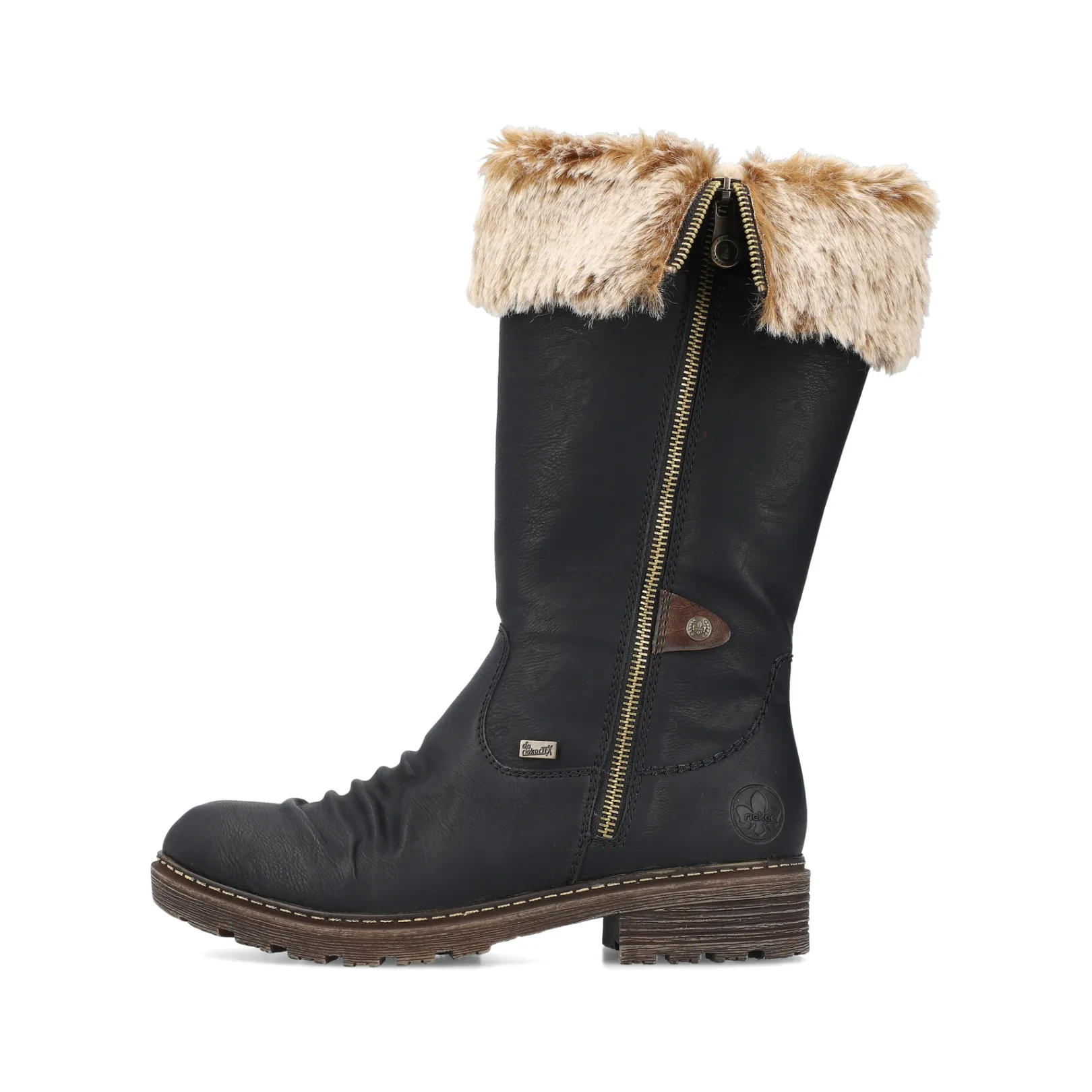 Rieker Stiefeletten & Boots | Fluffy<Damen Hochschaftstiefel nacht Schwarz