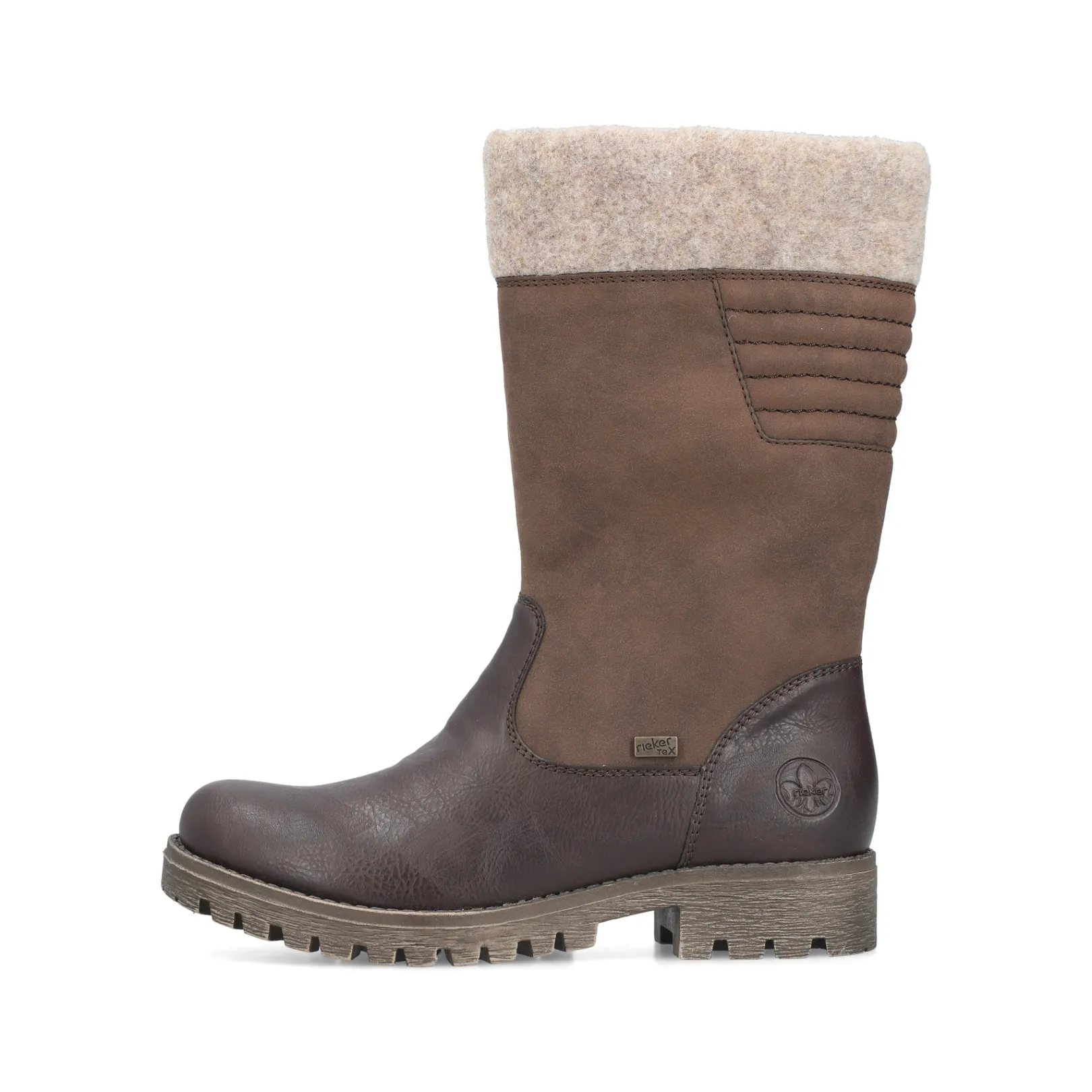 Rieker Stiefeletten & Boots | Fluffy<Damen Hochschaftstiefel nuss Braun