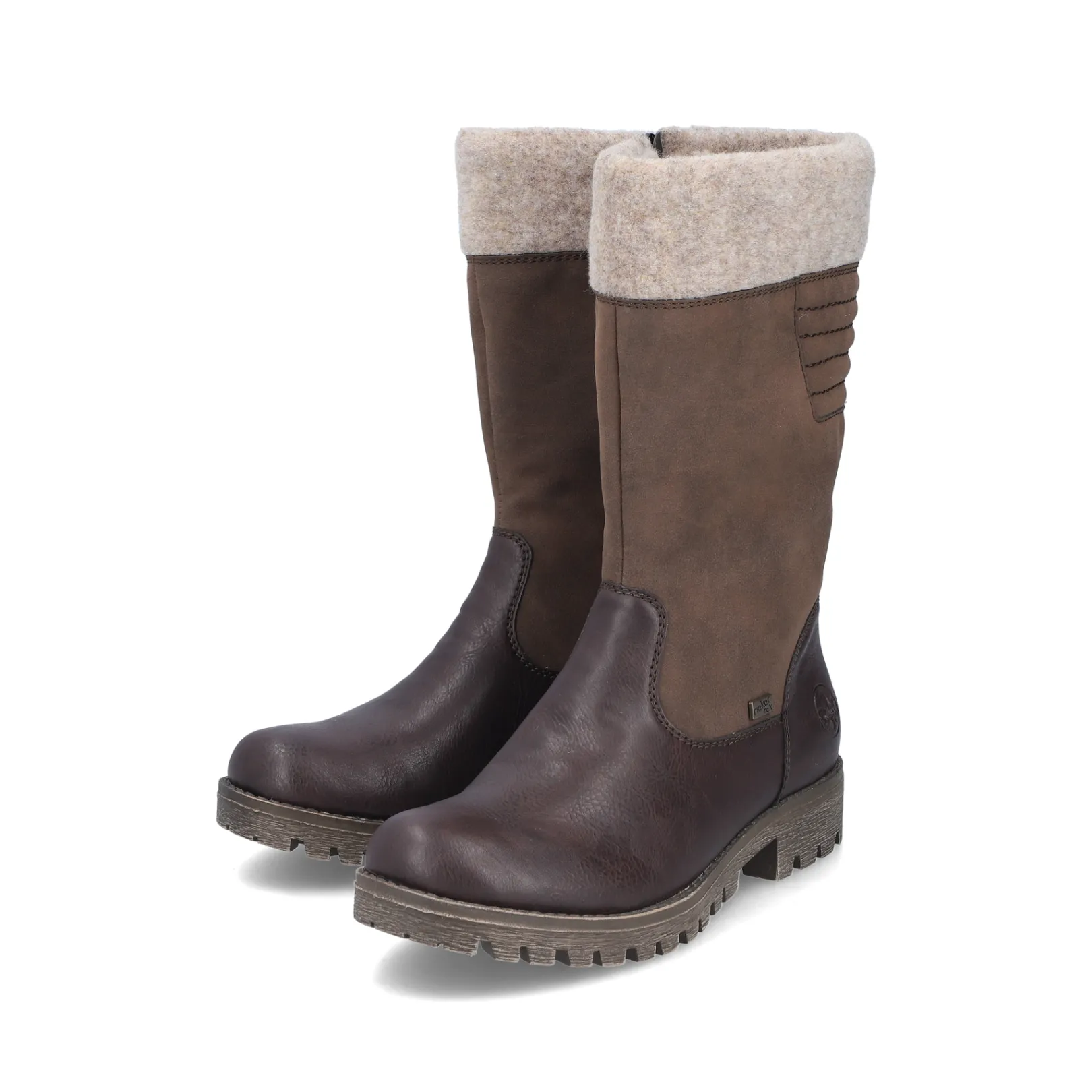 Rieker Stiefeletten & Boots | Fluffy<Damen Hochschaftstiefel nuss Braun