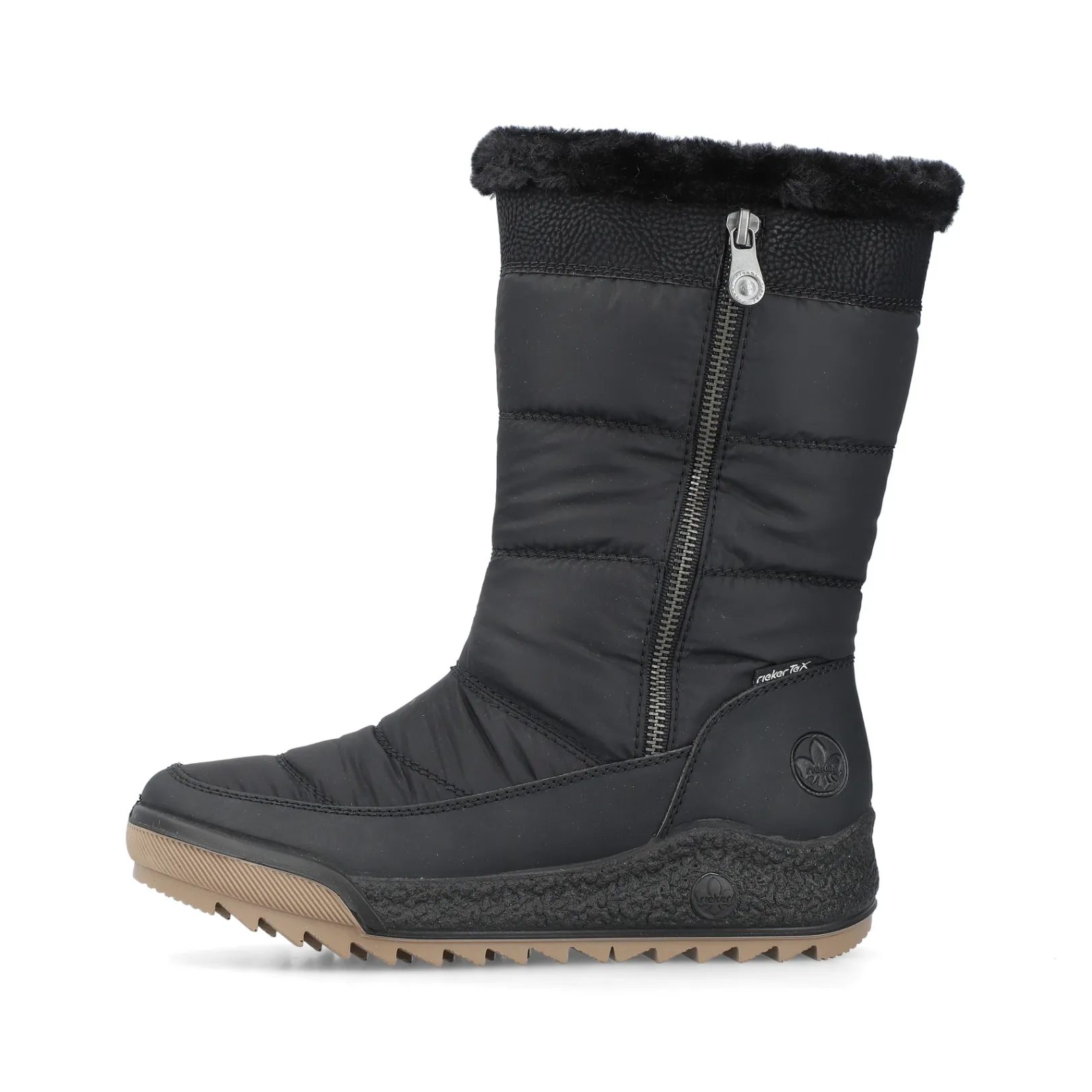 Rieker Stiefeletten & Boots | Fluffy<Damen Hochschaftstiefel tief Schwarz