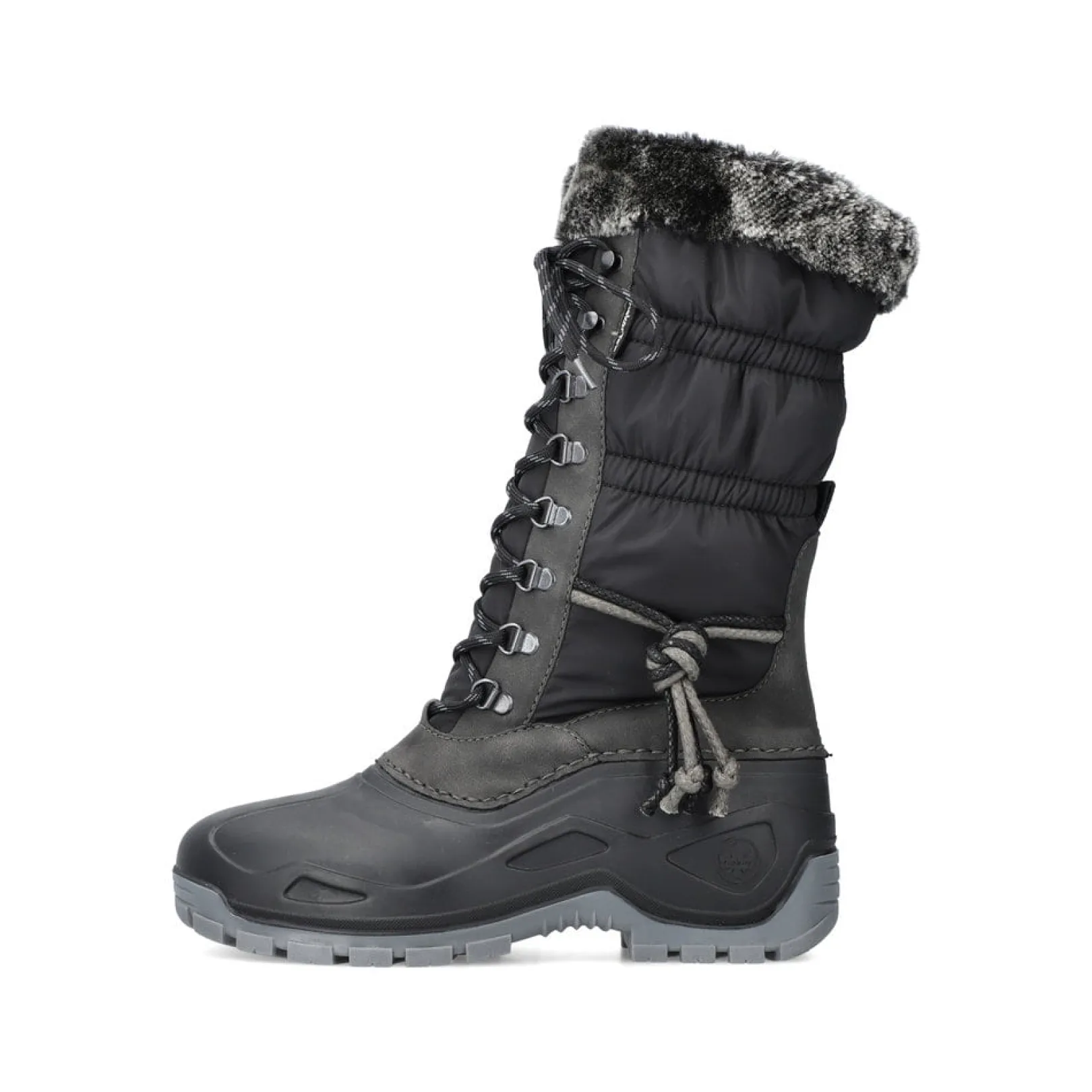 Rieker Stiefeletten & Boots | Fluffy<Damen Hochschaftstiefel tief Schwarz