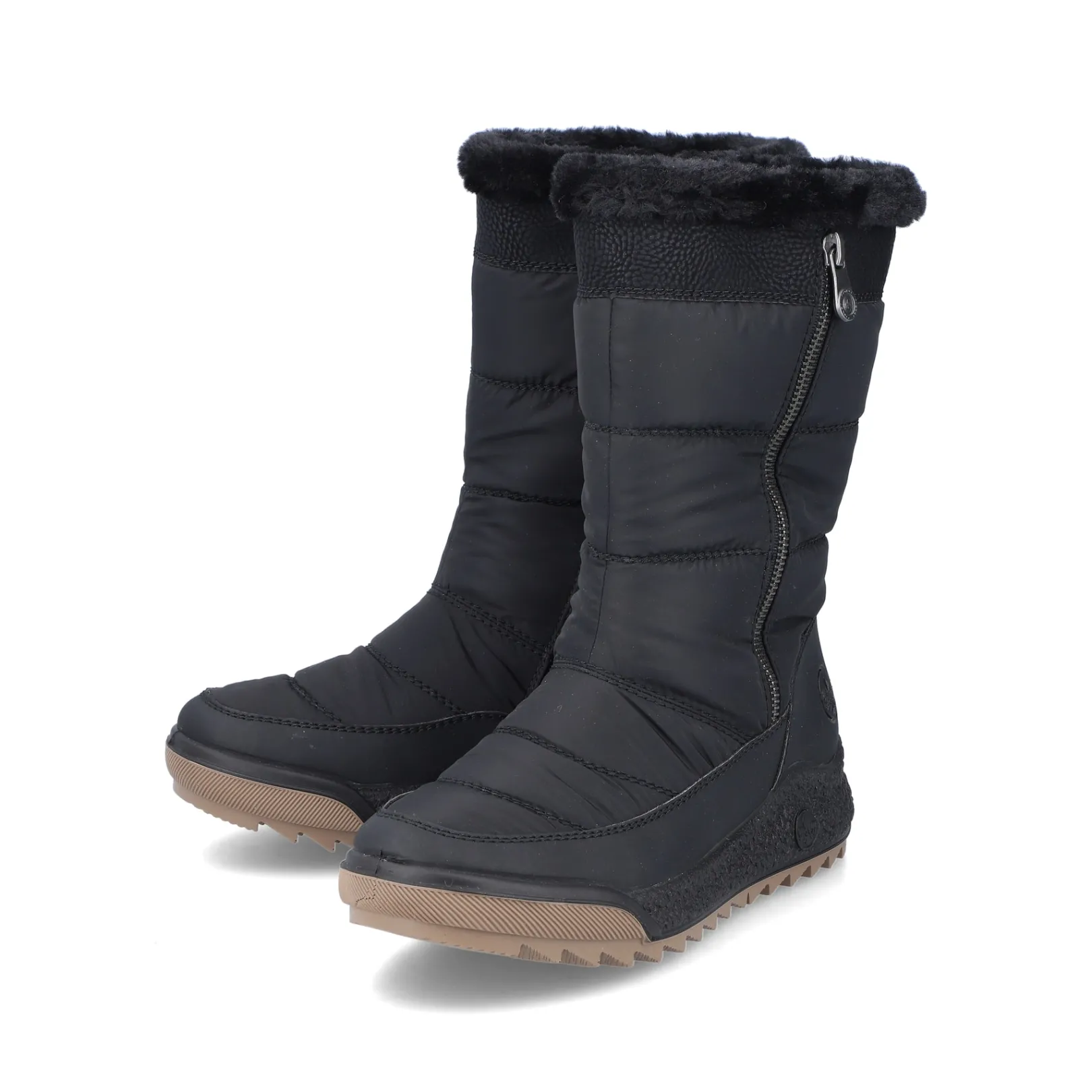 Rieker Stiefeletten & Boots | Fluffy<Damen Hochschaftstiefel tief Schwarz