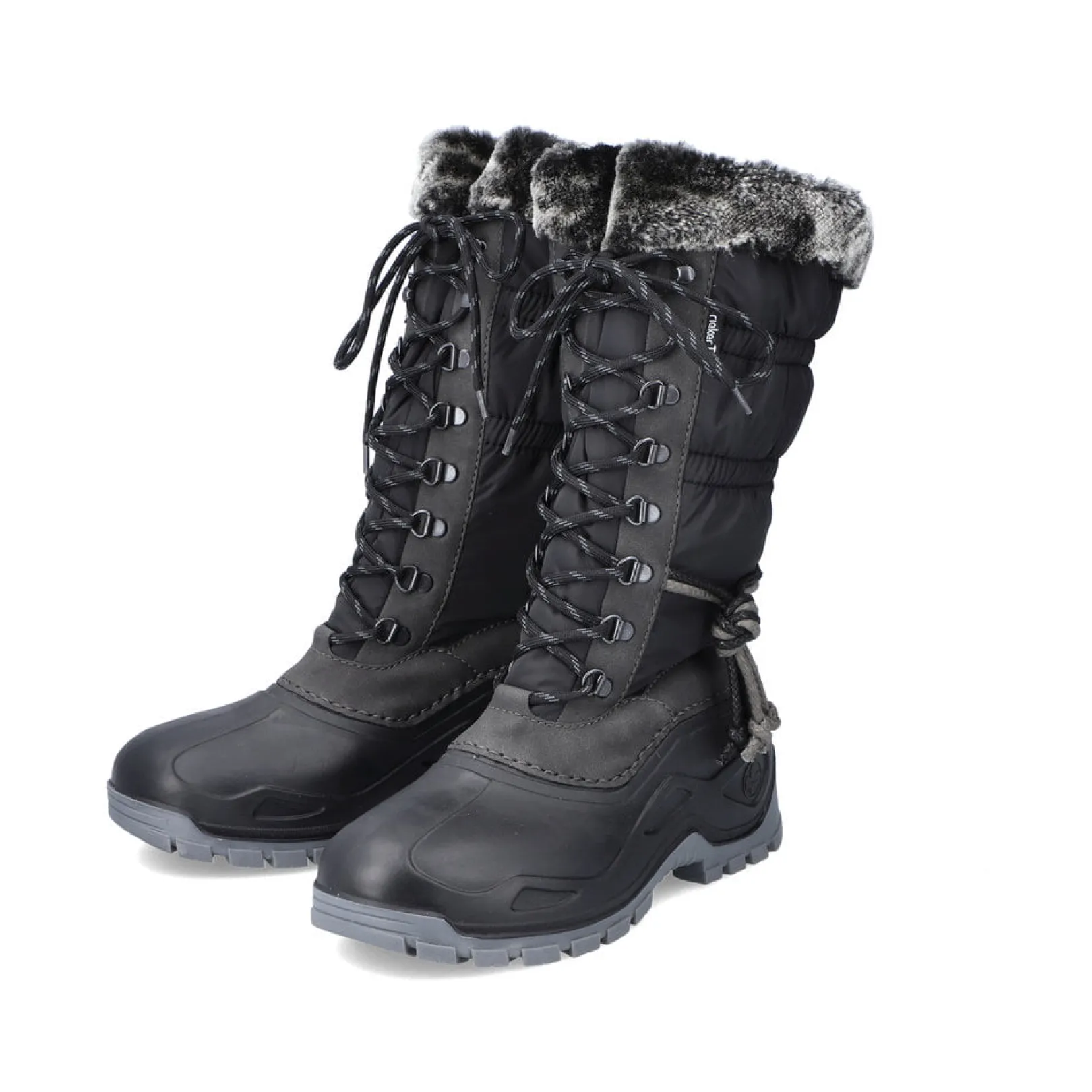 Rieker Stiefeletten & Boots | Fluffy<Damen Hochschaftstiefel tief Schwarz