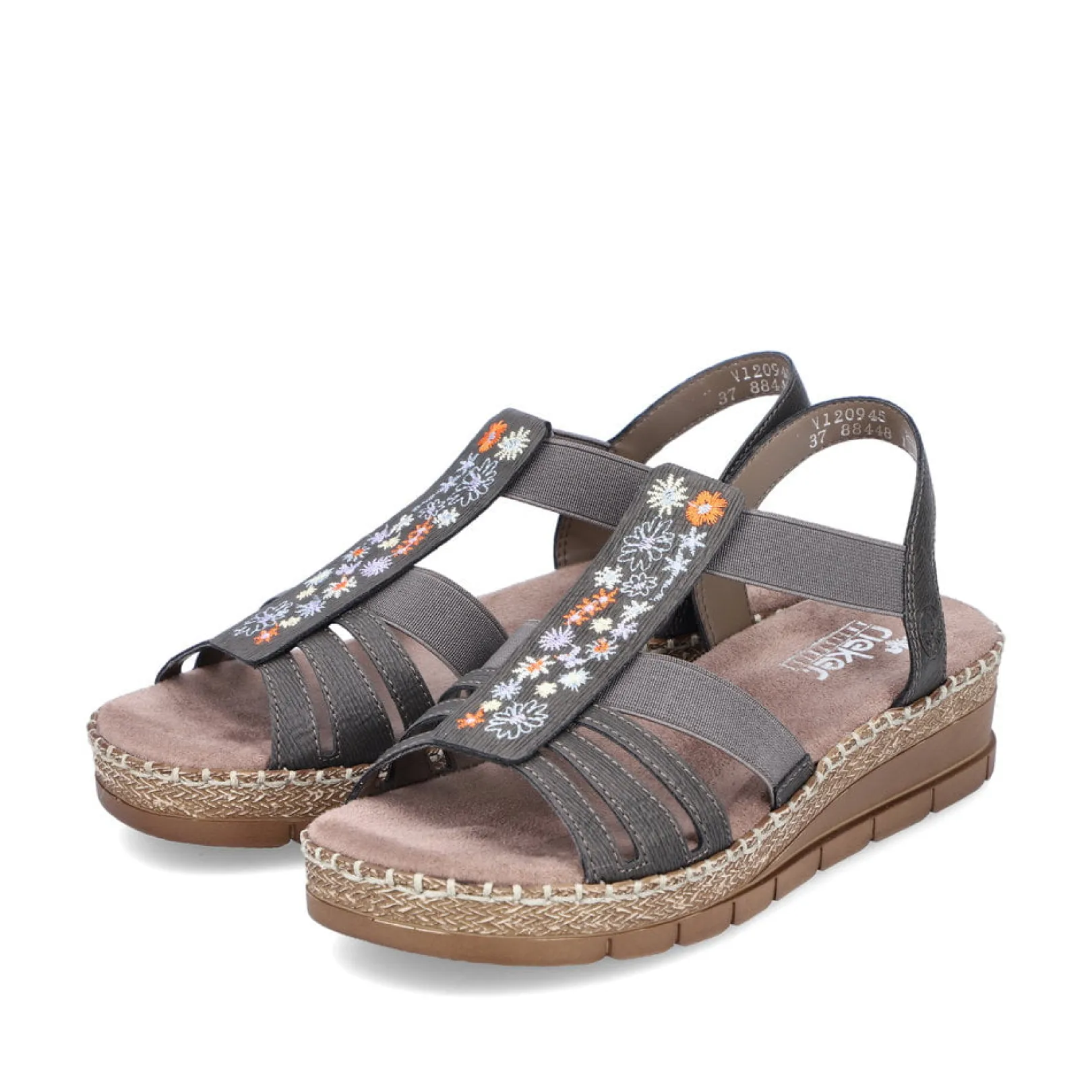 Rieker Sandalen & Sandaletten<Damen Keilsandaletten asphalt Grau