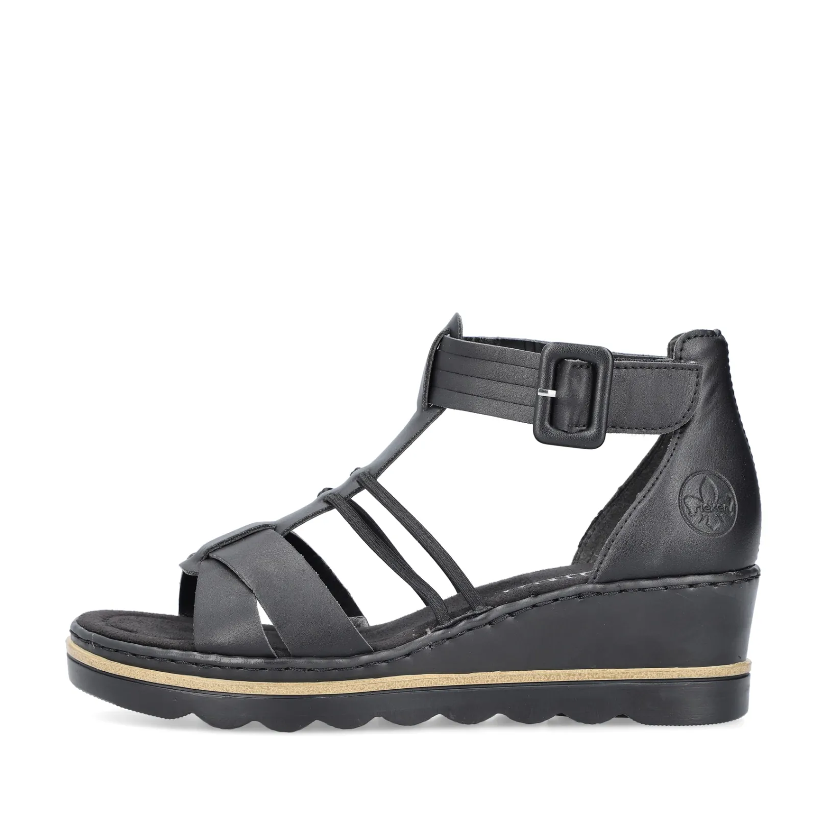 Rieker Sandalen & Sandaletten<Damen Keilsandaletten asphalt Schwarz