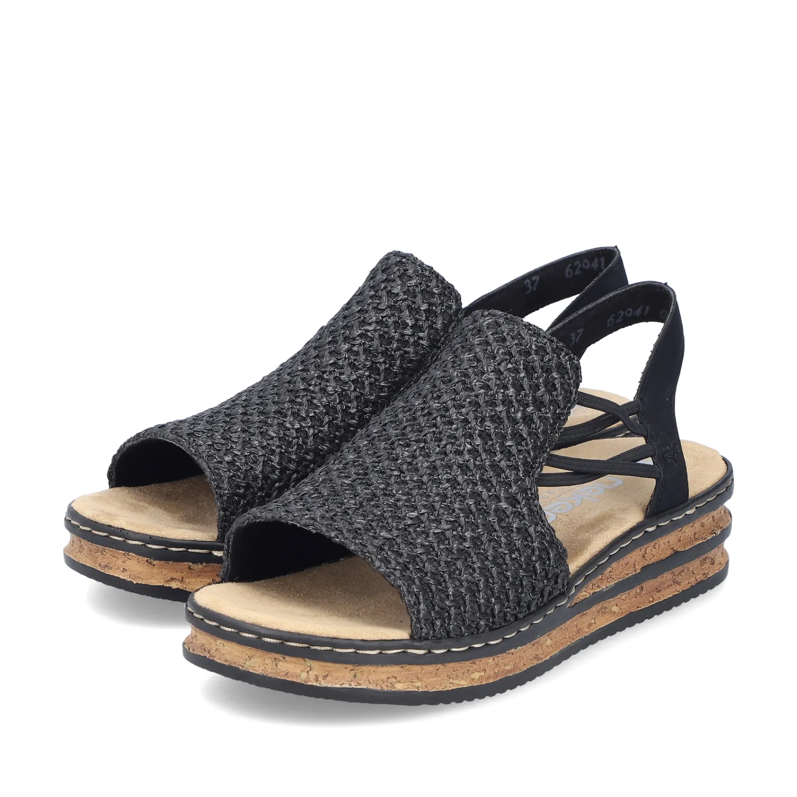 Rieker Sandalen & Sandaletten<Damen Keilsandaletten asphalt Schwarz