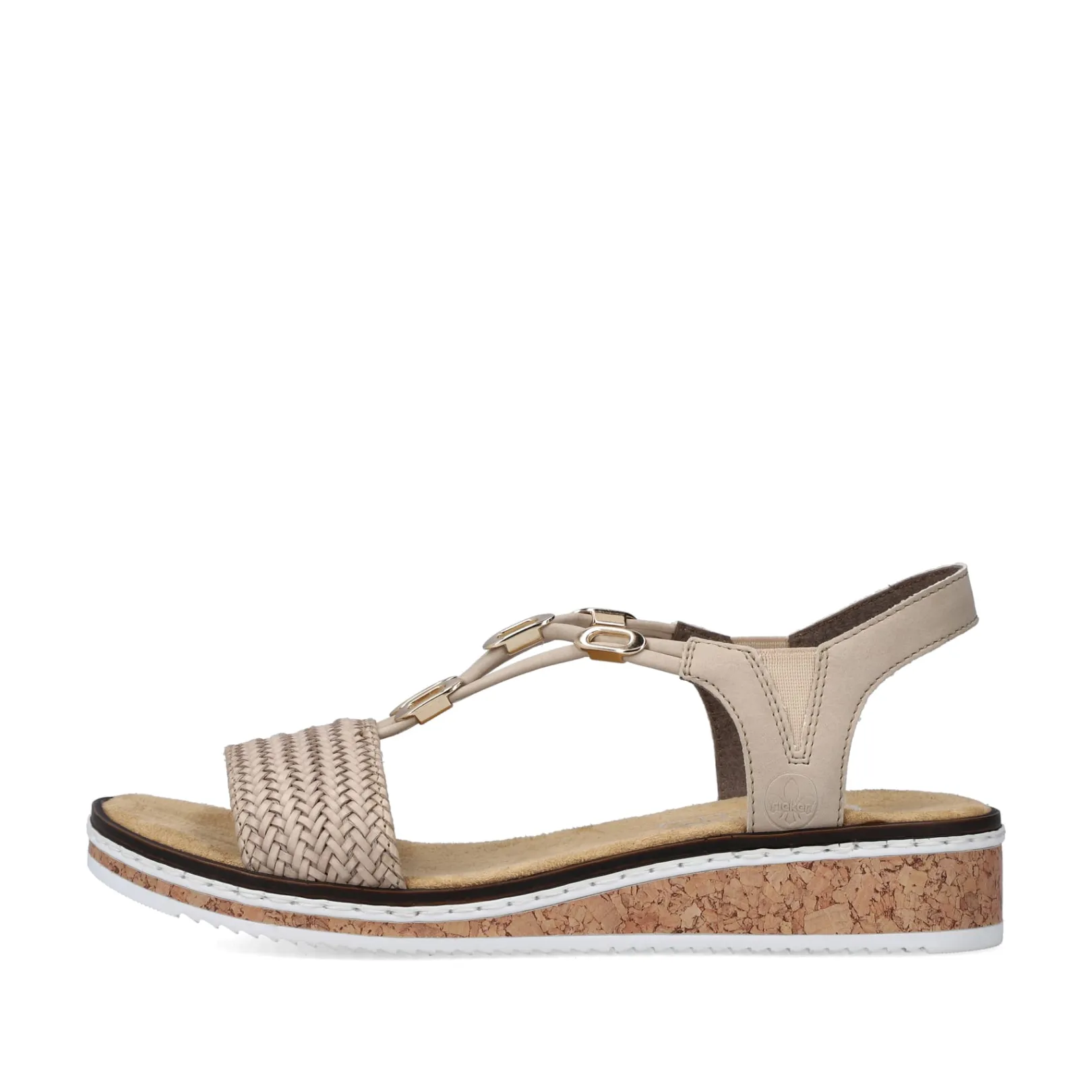 Rieker Sandalen & Sandaletten<Damen Keilsandaletten Beige