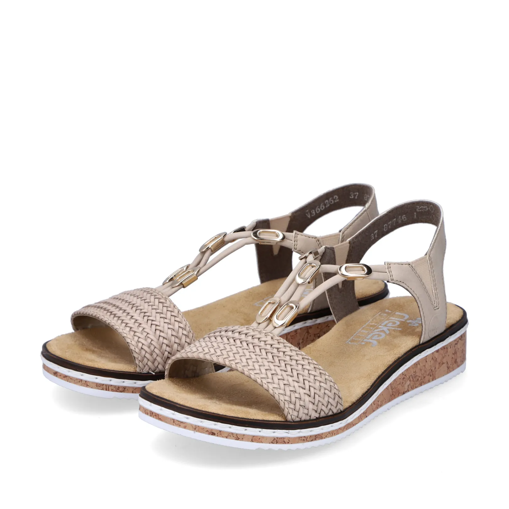 Rieker Sandalen & Sandaletten<Damen Keilsandaletten Beige