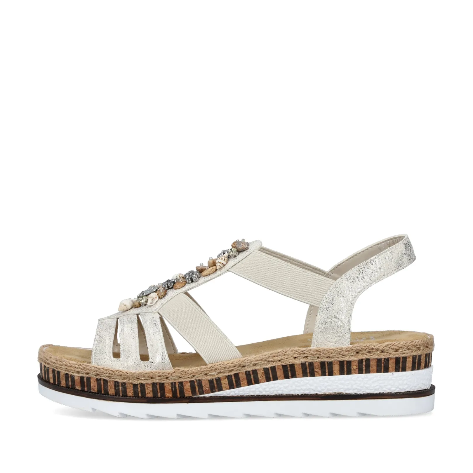 Rieker Sandalen & Sandaletten<Damen Keilsandaletten -metallic Beige