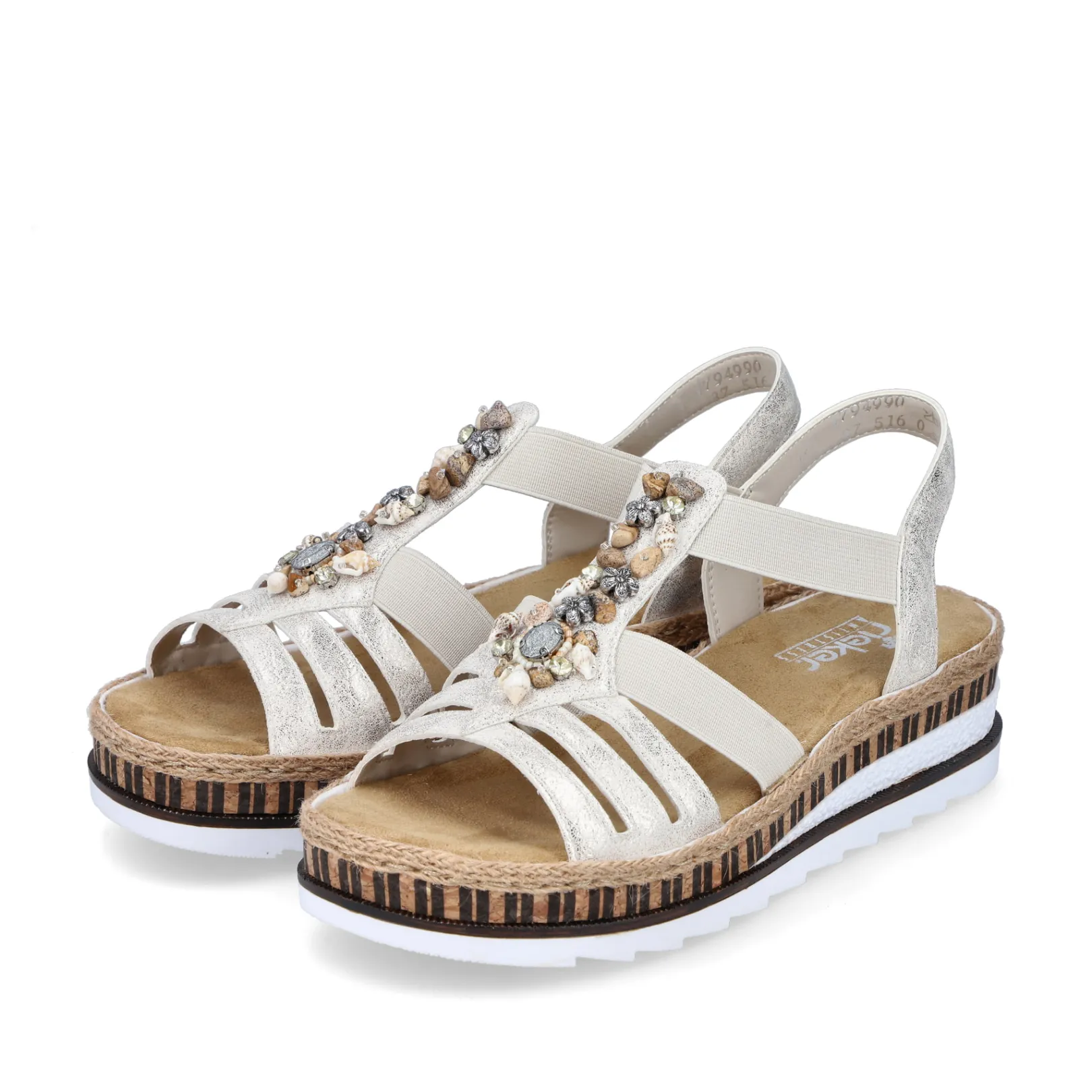 Rieker Sandalen & Sandaletten<Damen Keilsandaletten -metallic Beige