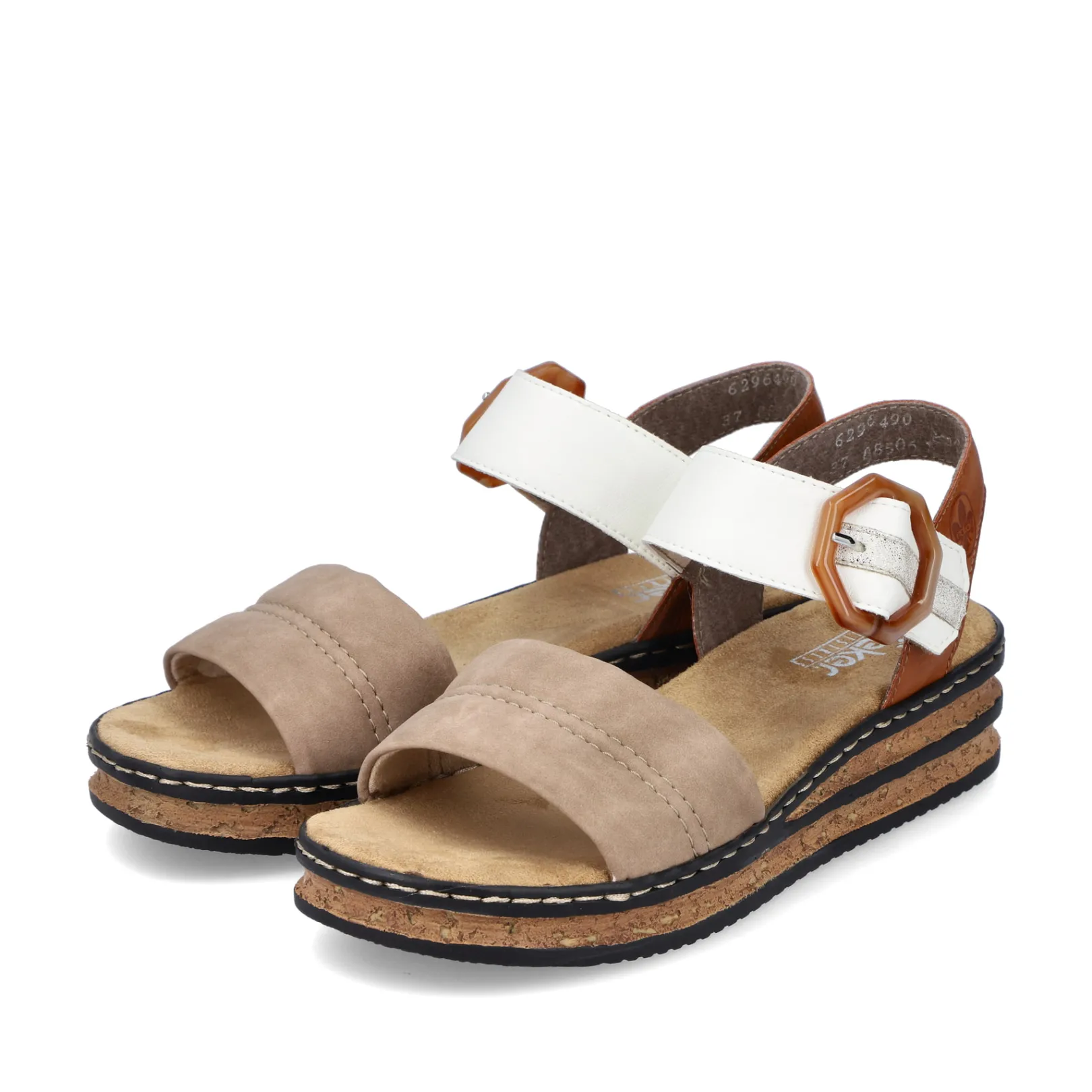 Rieker Sandalen & Sandaletten<Damen Keilsandaletten braun-schwarz Beige