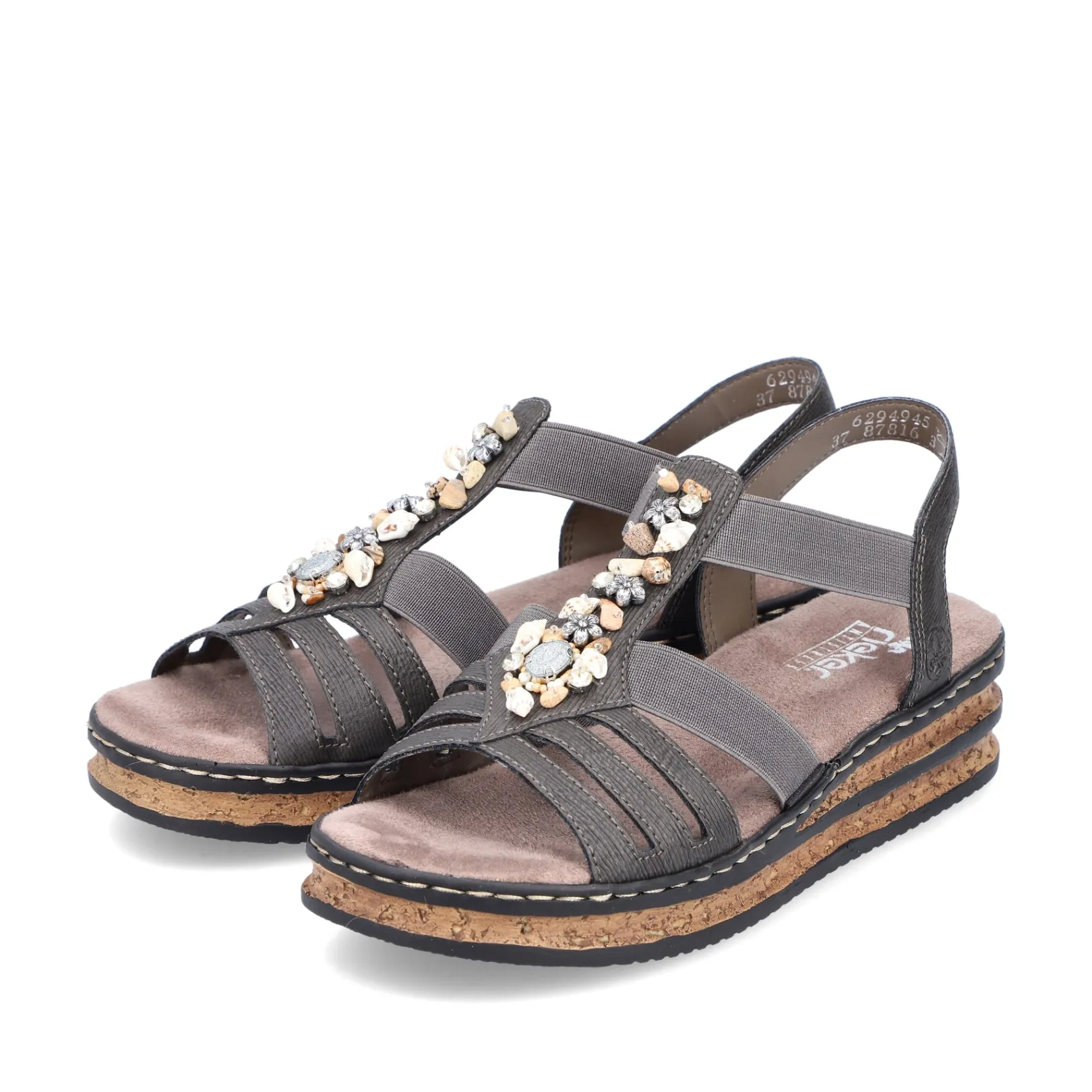 Rieker Sandalen & Sandaletten<Damen Keilsandaletten braun Grau