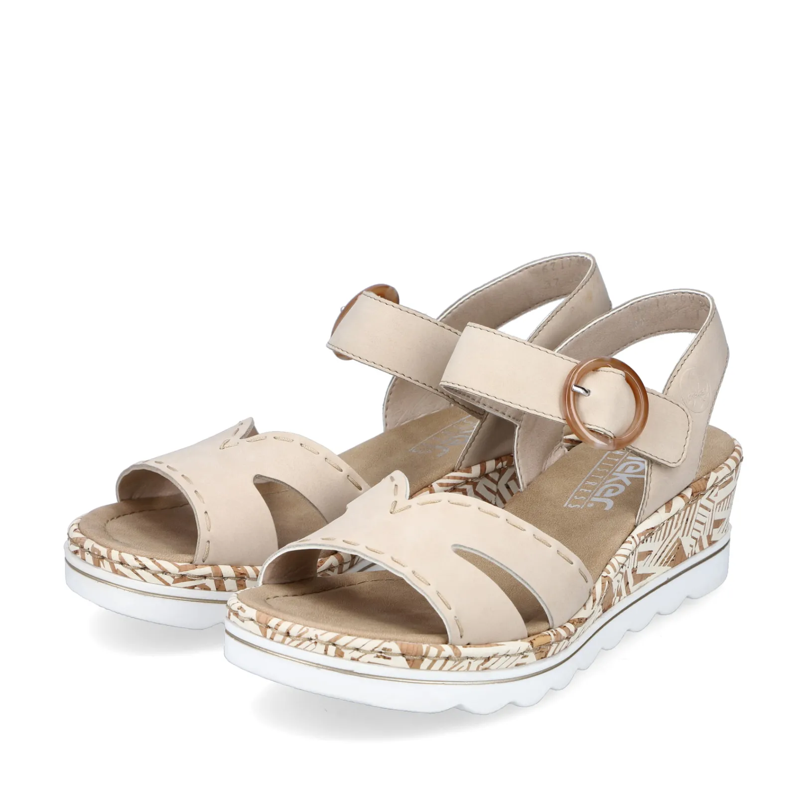 Rieker Sandalen & Sandaletten<Damen Keilsandaletten champagner Beige