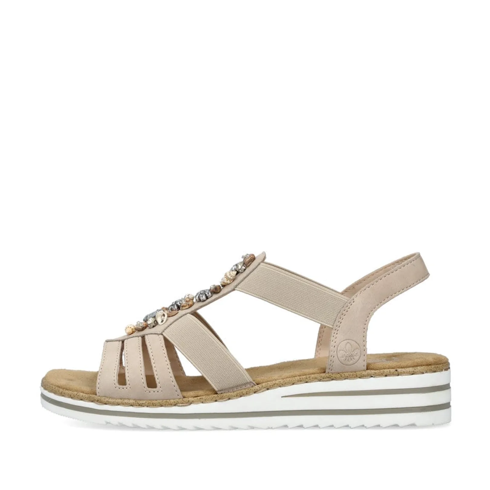 Rieker Sandalen & Sandaletten<Damen Keilsandaletten creme Beige