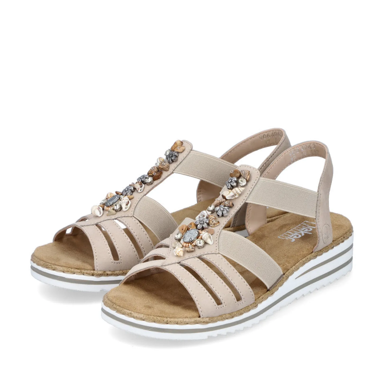 Rieker Sandalen & Sandaletten<Damen Keilsandaletten creme Beige