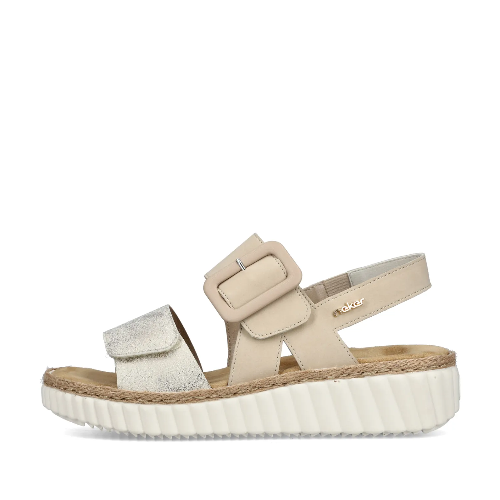 Rieker Sandalen & Sandaletten<Damen Keilsandaletten hell Beige