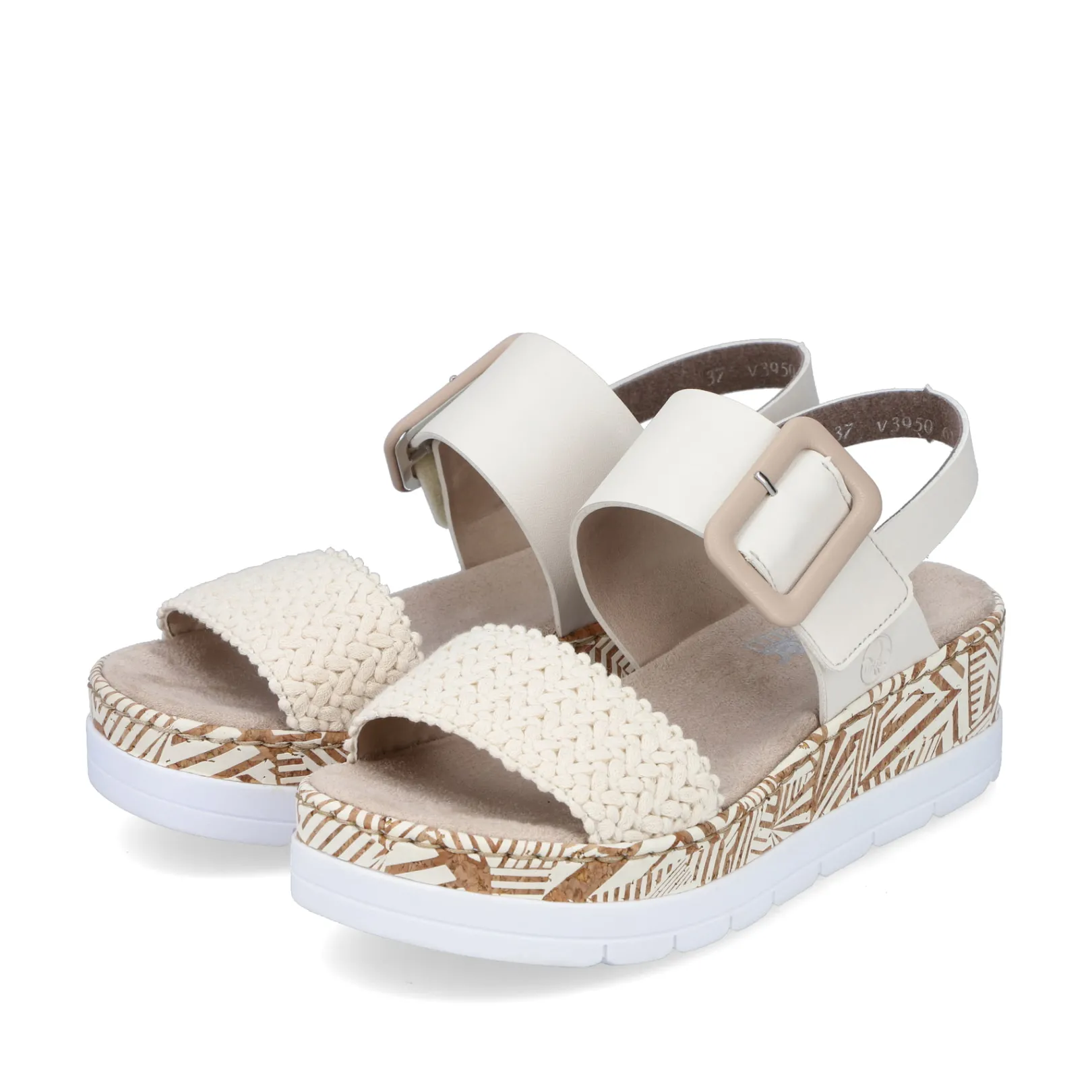 Rieker Sandalen & Sandaletten<Damen Keilsandaletten hell Beige