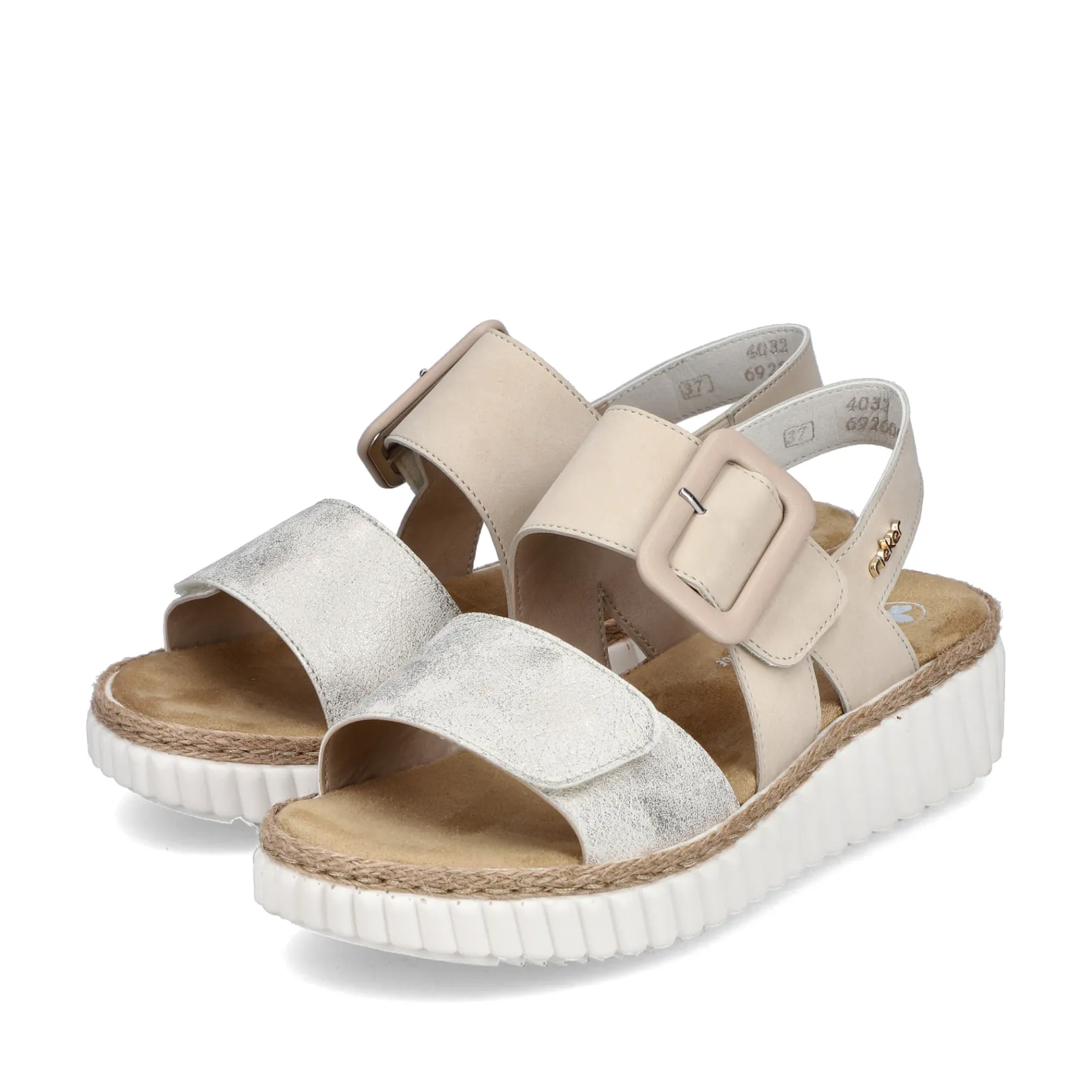 Rieker Sandalen & Sandaletten<Damen Keilsandaletten hell Beige