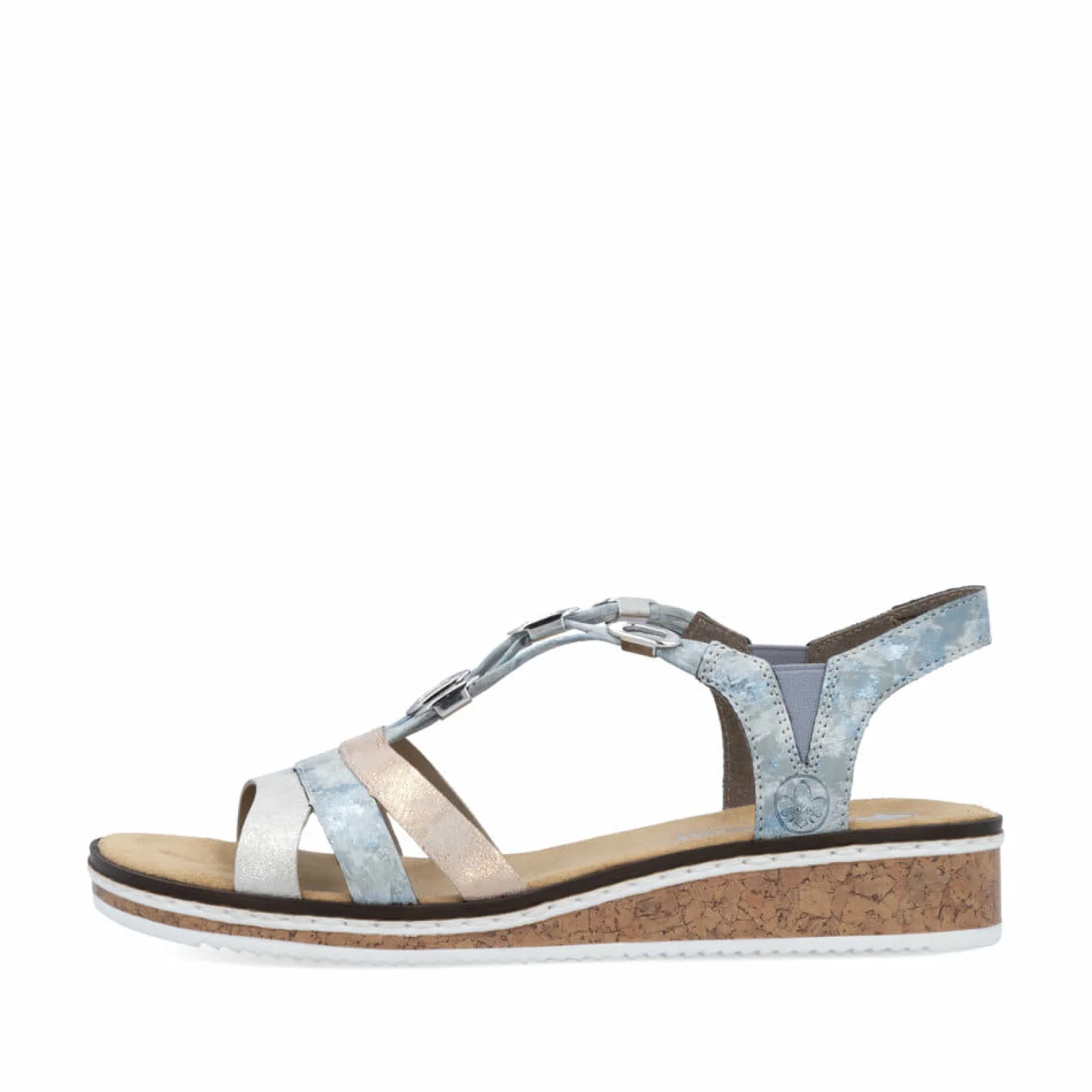 Rieker Sandalen & Sandaletten<Damen Keilsandaletten himmel-hellbeige Blau