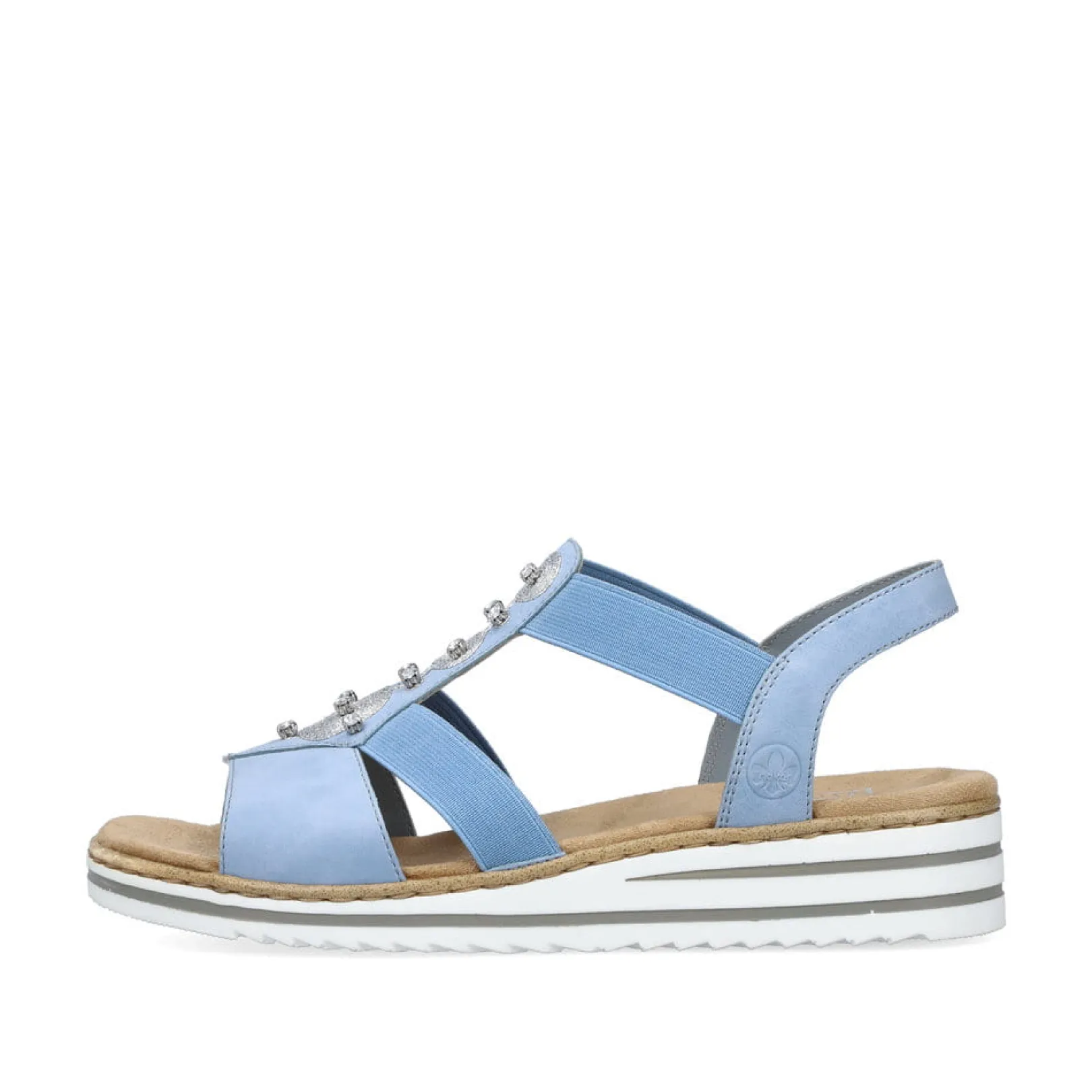 Rieker Sandalen & Sandaletten<Damen Keilsandaletten himmel-hellbeige Blau