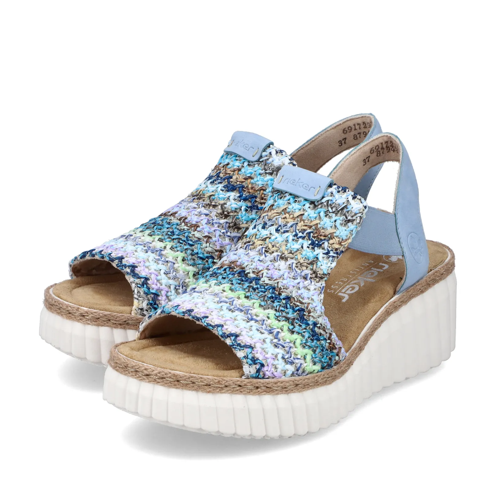 Rieker Sandalen & Sandaletten<Damen Keilsandaletten himmel-mehrfarbig Blau