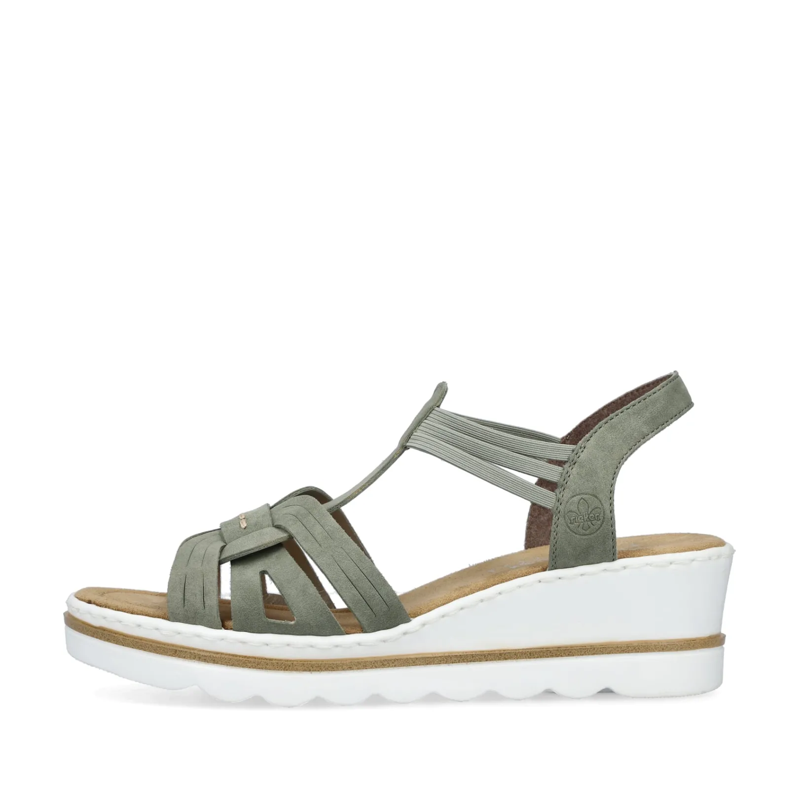 Rieker Sandalen & Sandaletten<Damen Keilsandaletten khaki Grün