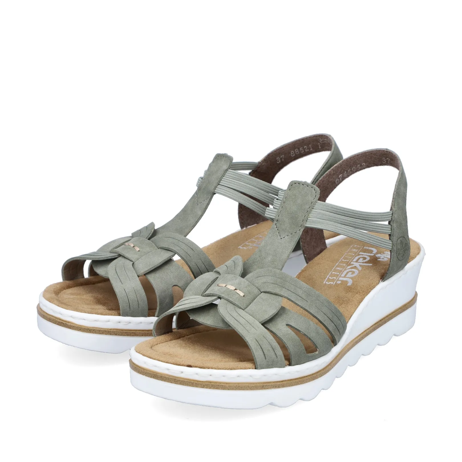 Rieker Sandalen & Sandaletten<Damen Keilsandaletten khaki Grün