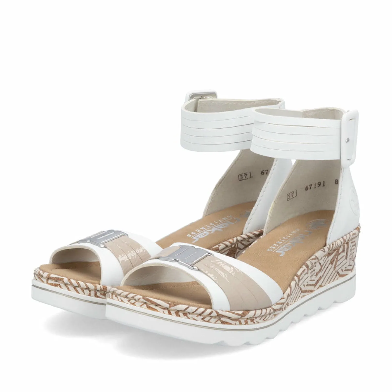 Rieker Sandalen & Sandaletten<Damen Keilsandaletten lilienweiß Weiss