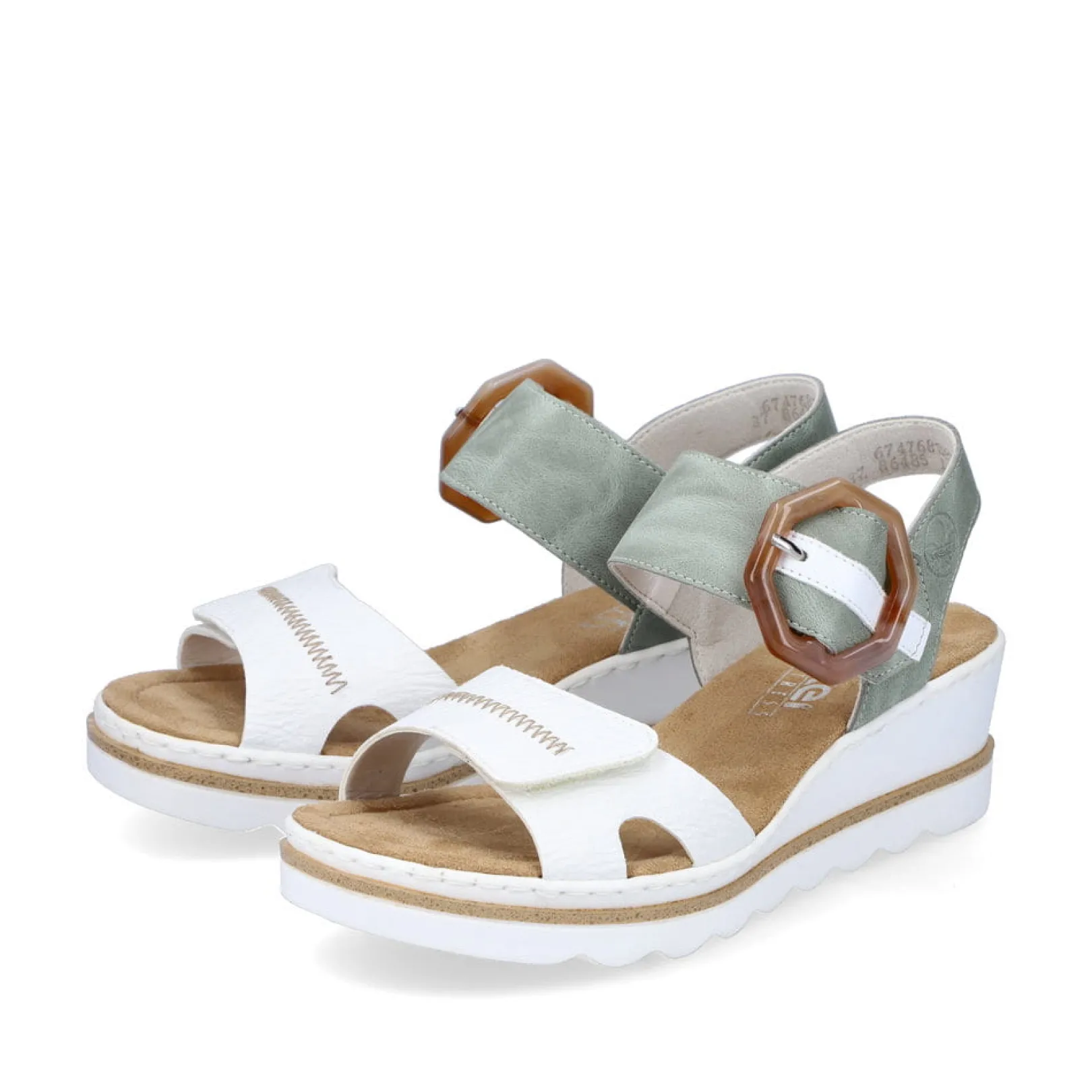 Rieker Sandalen & Sandaletten<Damen Keilsandaletten mint-lilienweiß Grün