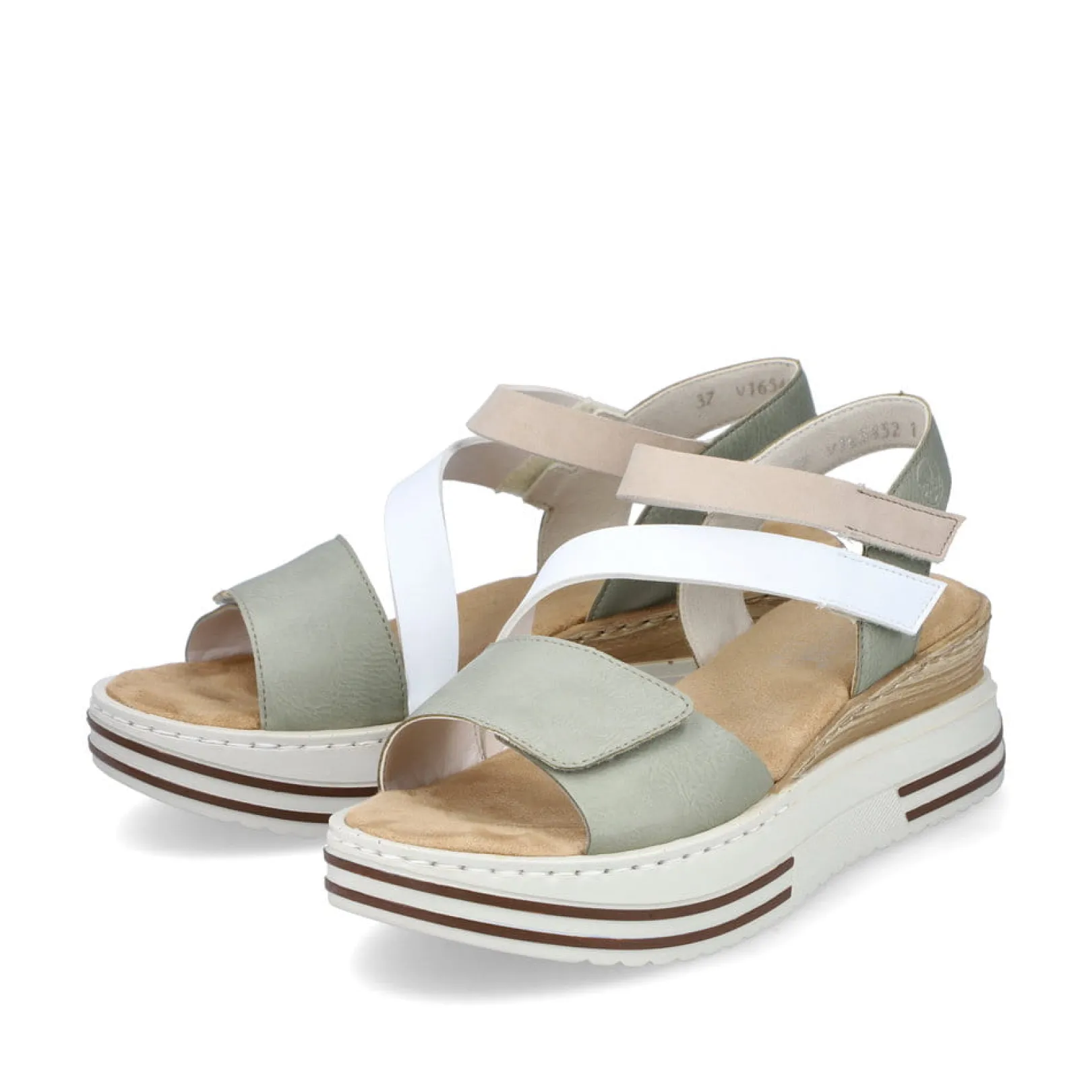 Rieker Sandalen & Sandaletten<Damen Keilsandaletten mint-weiß-beige Grün