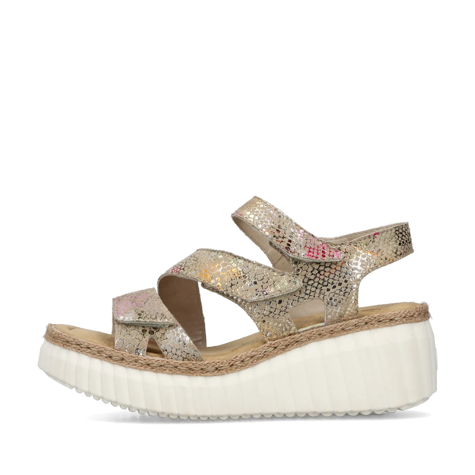 Rieker Sandalen & Sandaletten<Damen Keilsandaletten multi-bronzemetallic Bunt