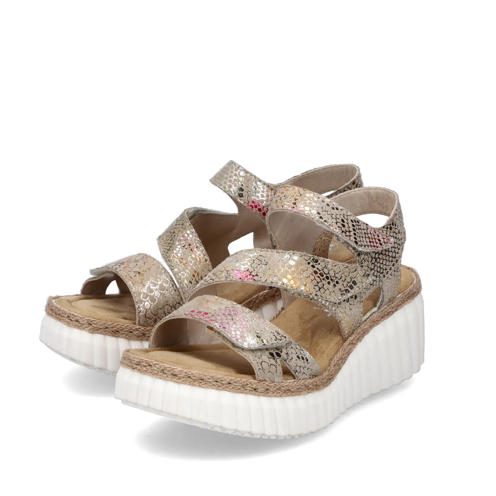 Rieker Sandalen & Sandaletten<Damen Keilsandaletten multi-bronzemetallic Bunt