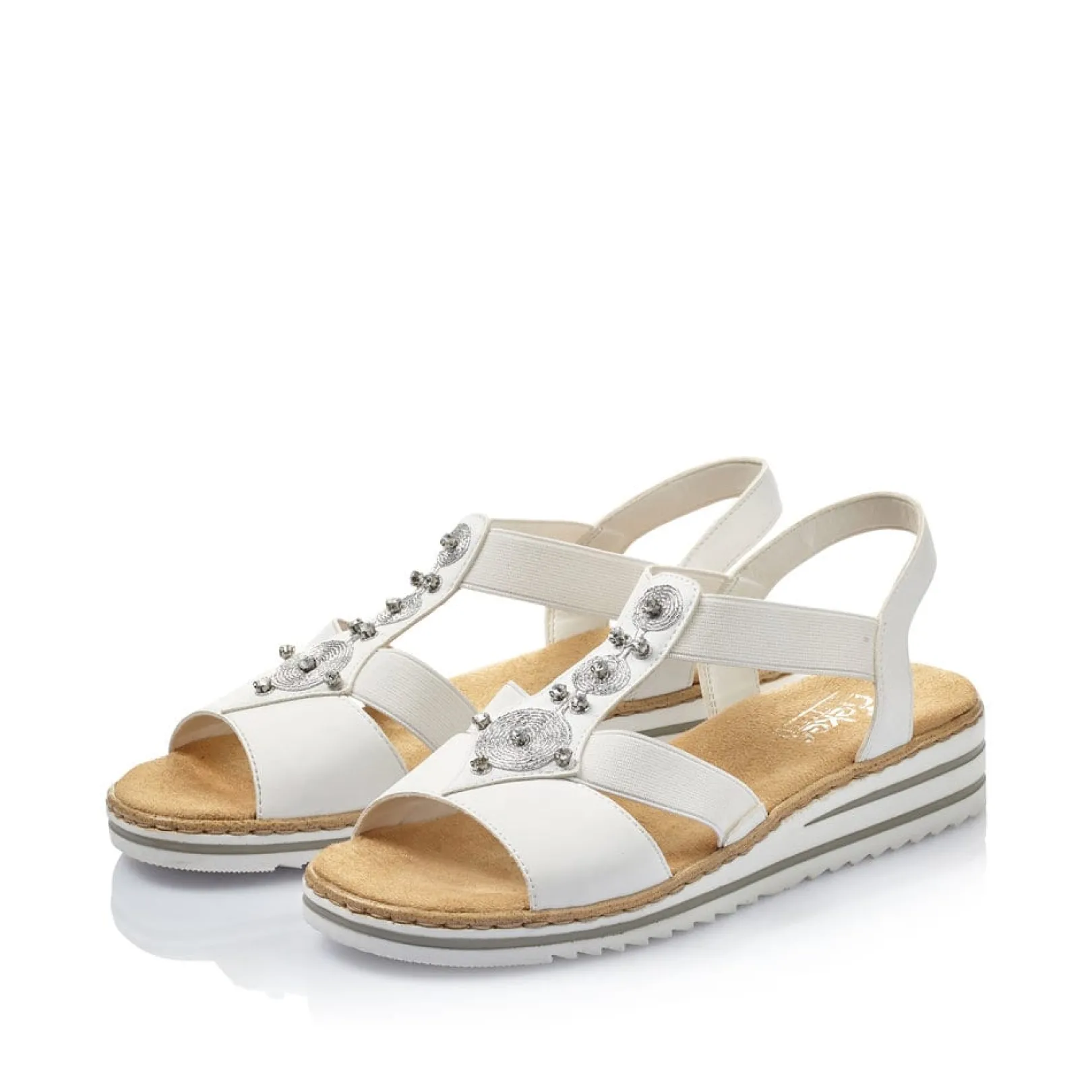 Rieker Sandalen & Sandaletten<Damen Keilsandaletten reinweiß Weiss