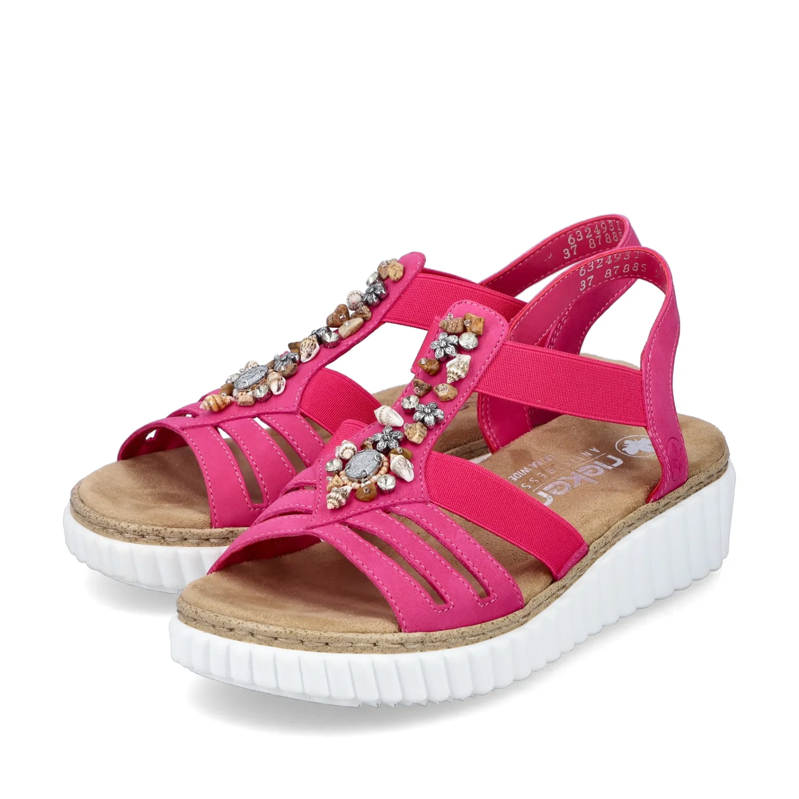 Rieker Sandalen & Sandaletten<Damen Keilsandaletten Rosa