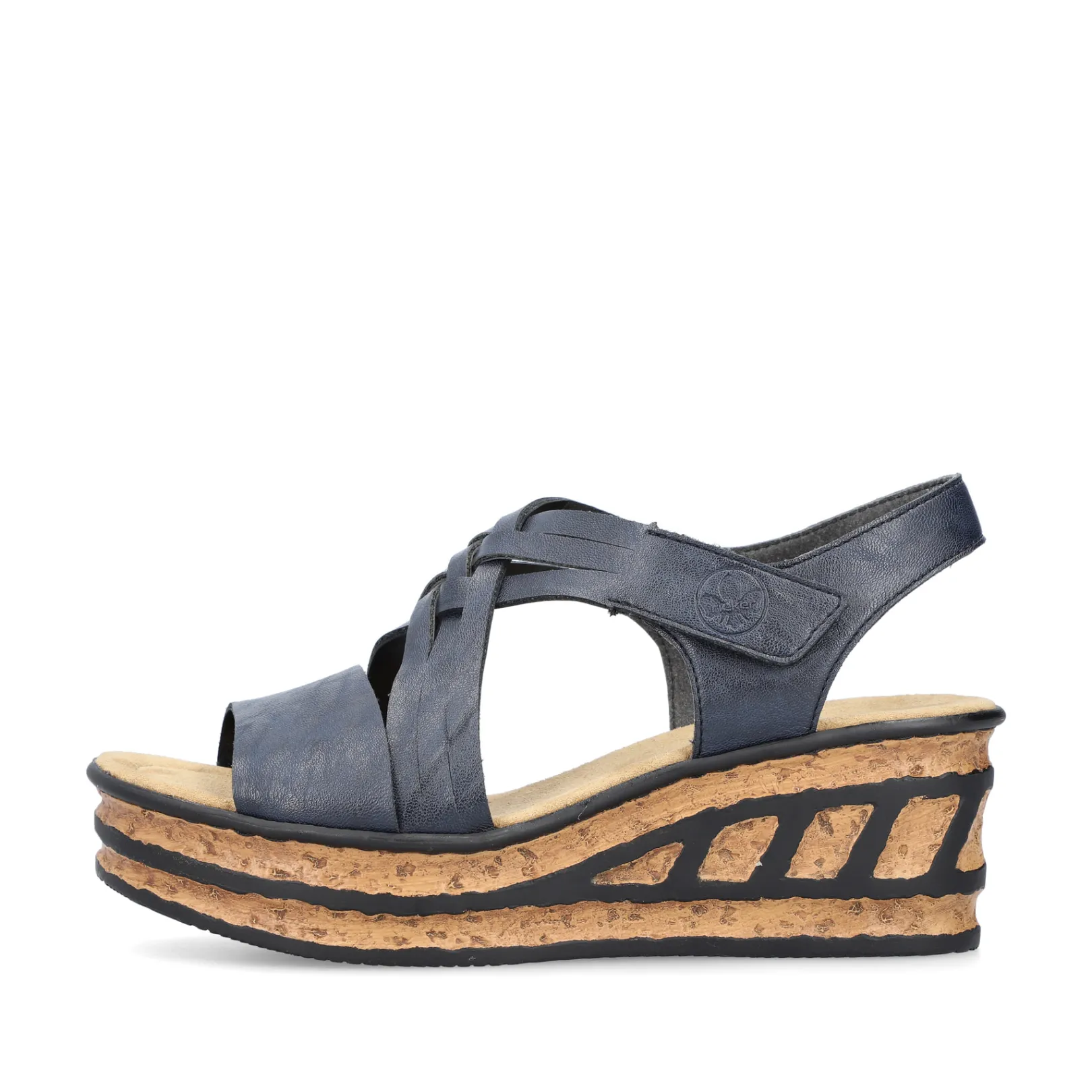 Rieker Sandalen & Sandaletten<Damen Keilsandaletten schiefer Blau