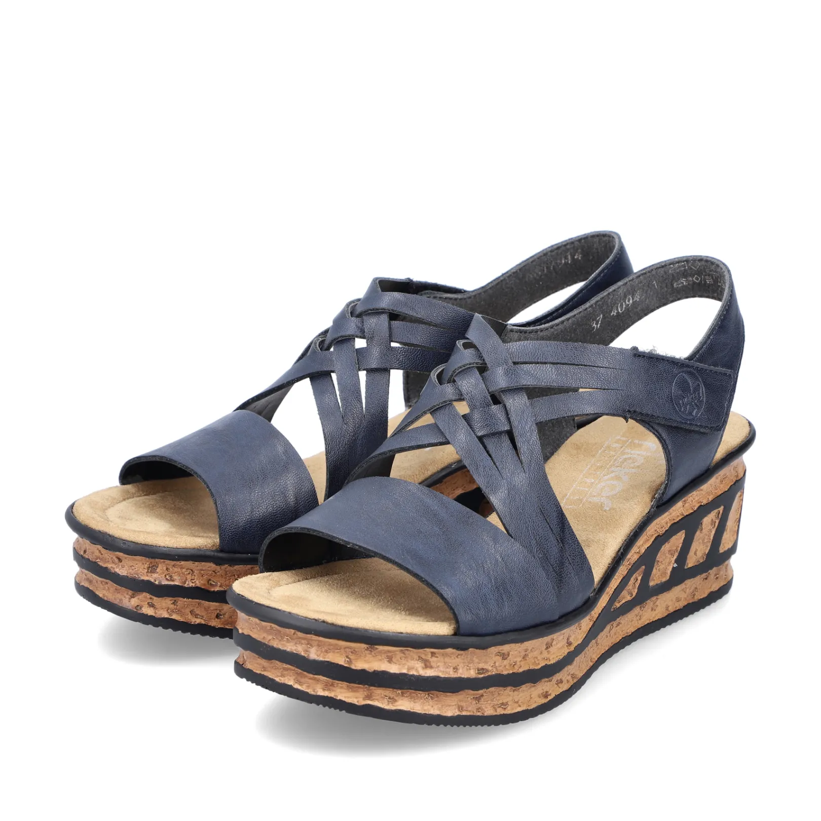 Rieker Sandalen & Sandaletten<Damen Keilsandaletten schiefer Blau