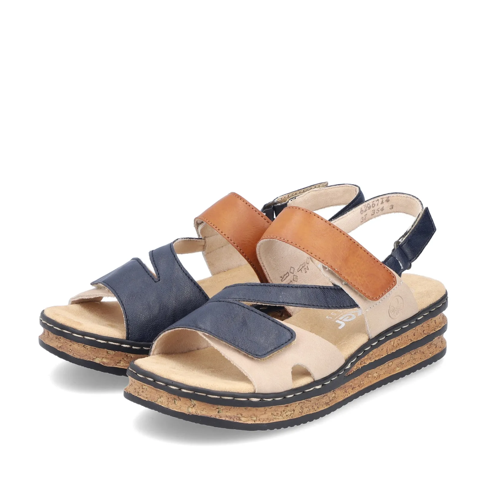 Rieker Sandalen & Sandaletten<Damen Keilsandaletten schiefer Blau