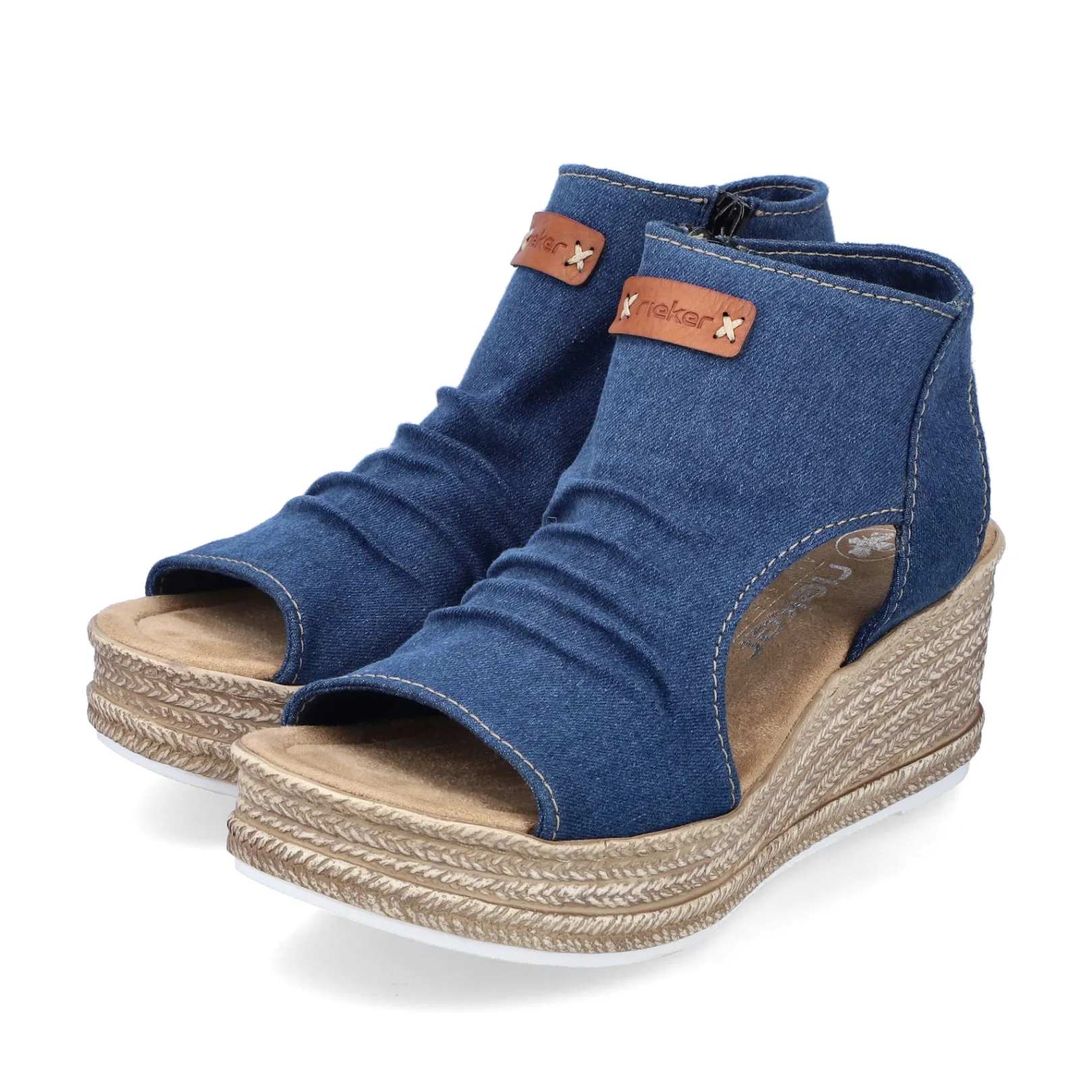 Rieker Sandalen & Sandaletten<Damen Keilsandaletten schiefer Blau